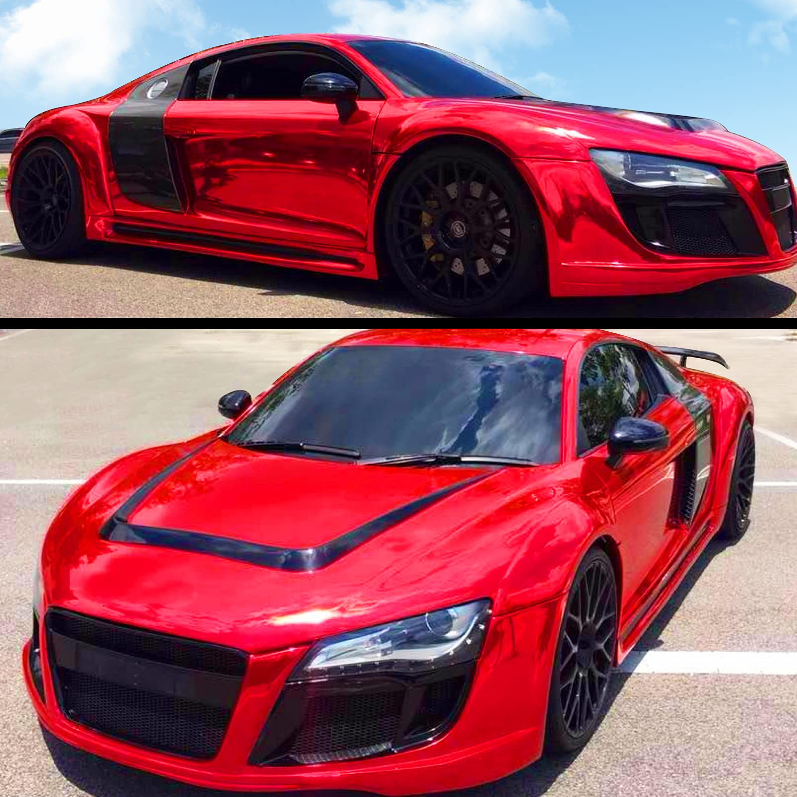 Teckwrap Adhesive Chrome Mirror Vinyl Wrap Sticker Decal Film Sheet 11.5 X 60(Red)