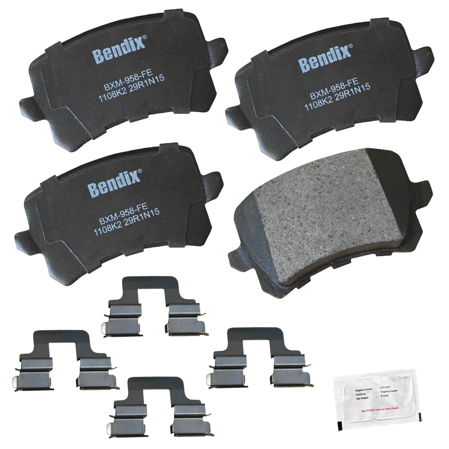 Bendix Priority1 Cfm1108K2 Semi-Metallic Rear Brake Pads For Select Models Volkswagen Bora, Cc, Eos, Golf, Golf City, R, Gti, Je