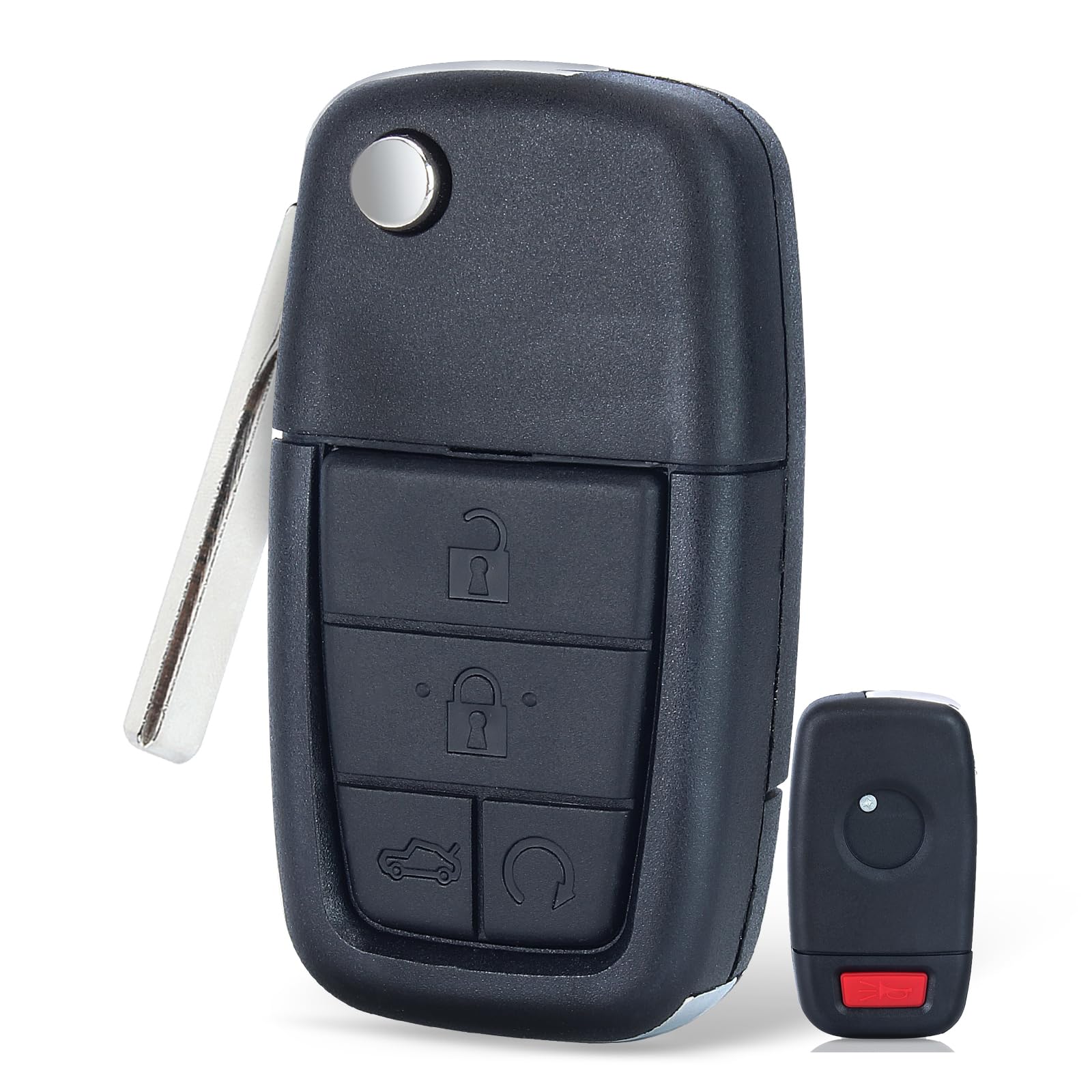 Keyecu Replacement Shell Folding Remote Key Case Fob 5 Button For Pontiac G8 2008-2009
