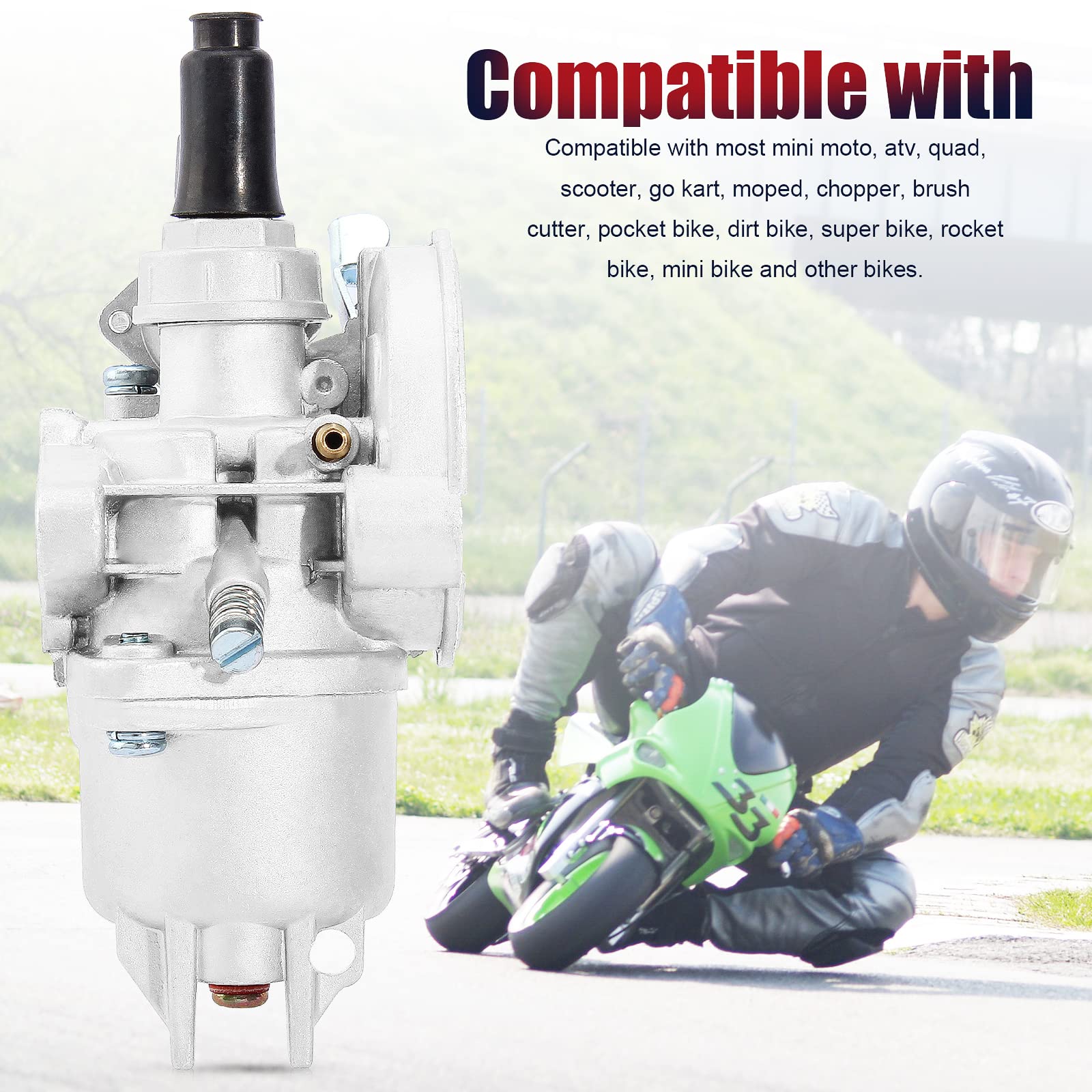 QAZAKY Carburetor for 43cc 47cc 49cc 50cc SYX Moto Holeshot Kids Mini Dirt Bike Pit Pocket Rocket Super Bike Minimoto ATV Quad G