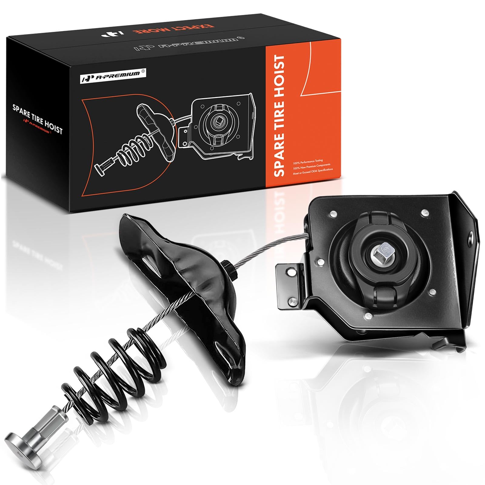 A-Premium Spare Tire Hoist Spare Tire Winch Carrier Compatible With Chevy Silverado 1500 99-18, 2500 3500 Suburban Tahoe & Gmc S