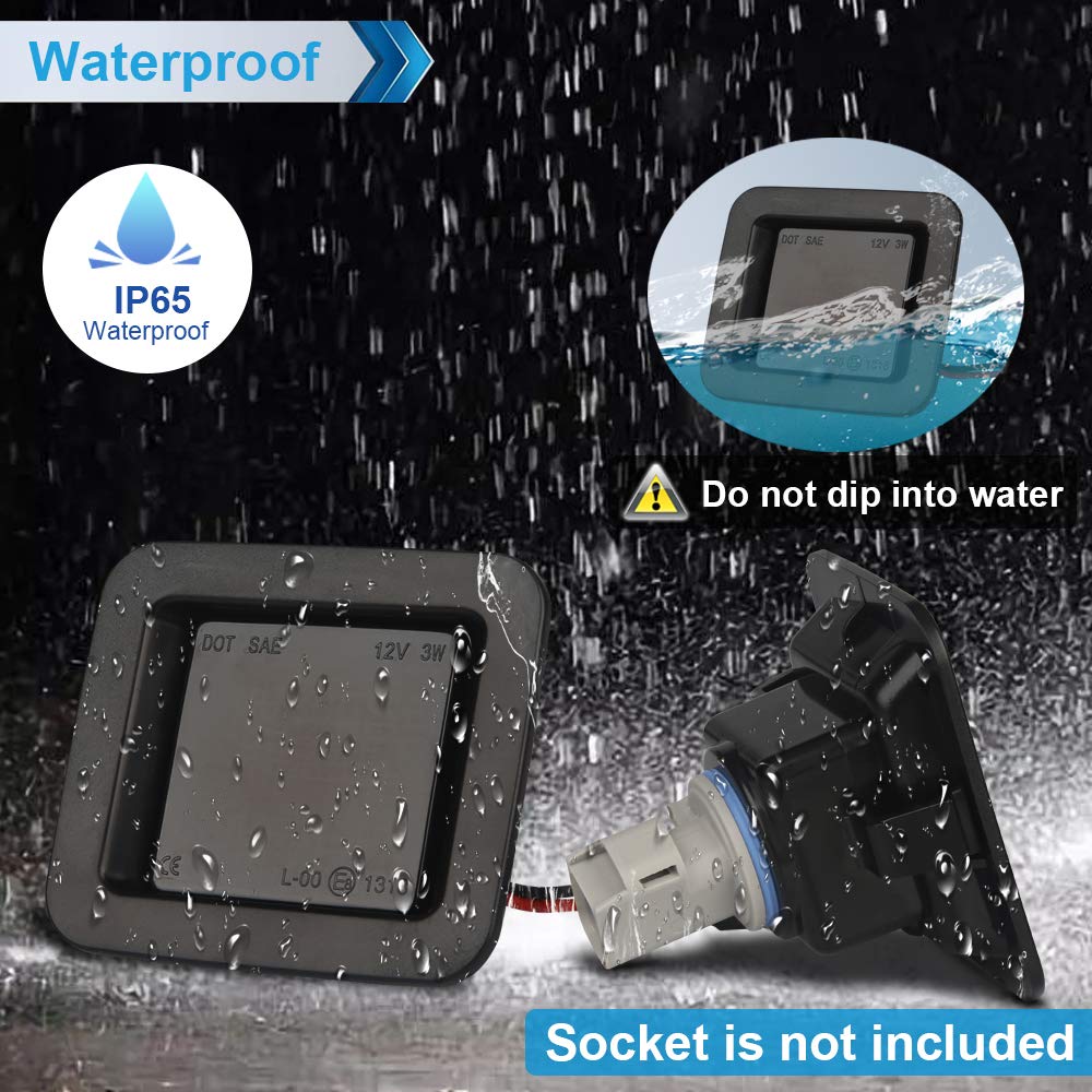 Mbuydiy Led License Plate Light Lamp Assembly Compatible With 2015-2020 F150 17-20 Raptor Smoke Lens 6000K White, Pack Of 2