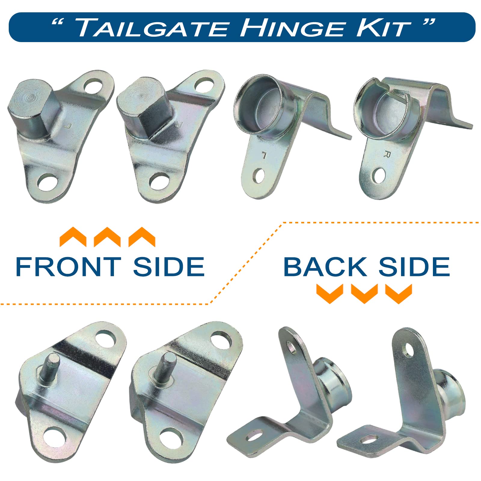 Apperfit Tailgate Hinge Kit Compatible With 1999-2006 Chevy Chevrolet Silverado Gmc Sierra 1500 2500 3500 Pickup Replaces 15074252 15074253 15078745 15078746