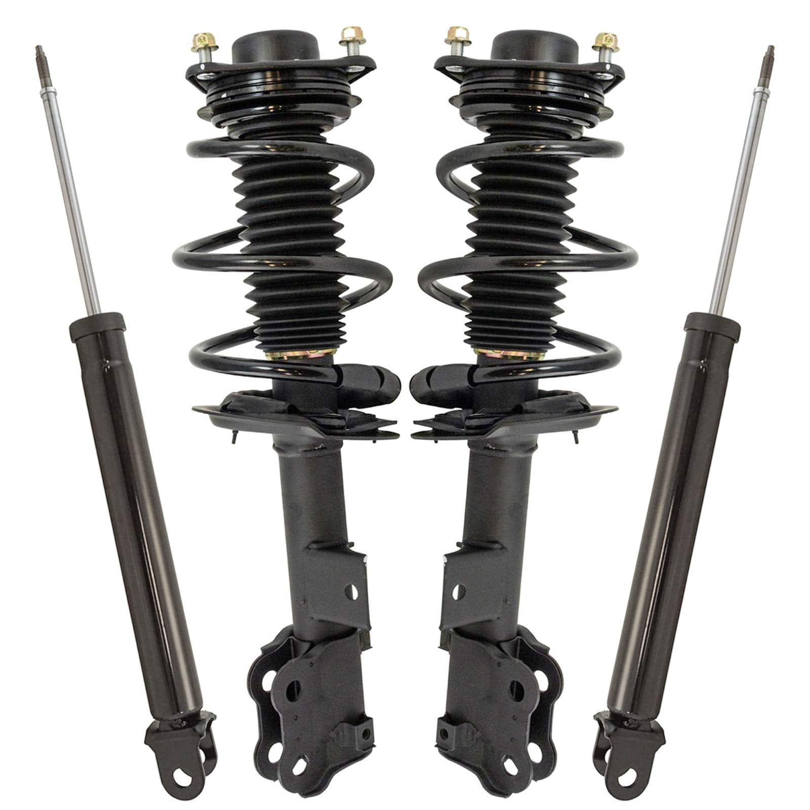 Trq Front And Rear Complete Strut Assembly & Shock Absorber Kit Complete Strut & Coil Spring Assembly Compatible With 2012-2014