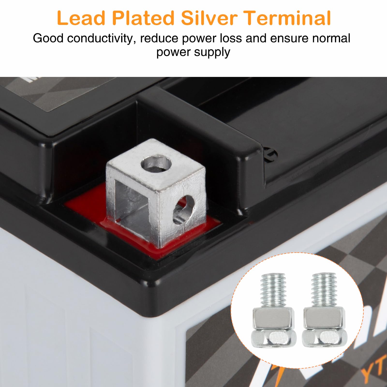 Ytx12-Bs Motorcycle Battery, 12V 10Ah Rechargeable Maintenance Free Sealed Agm Battery Powersport Replacement Battery For Atv An