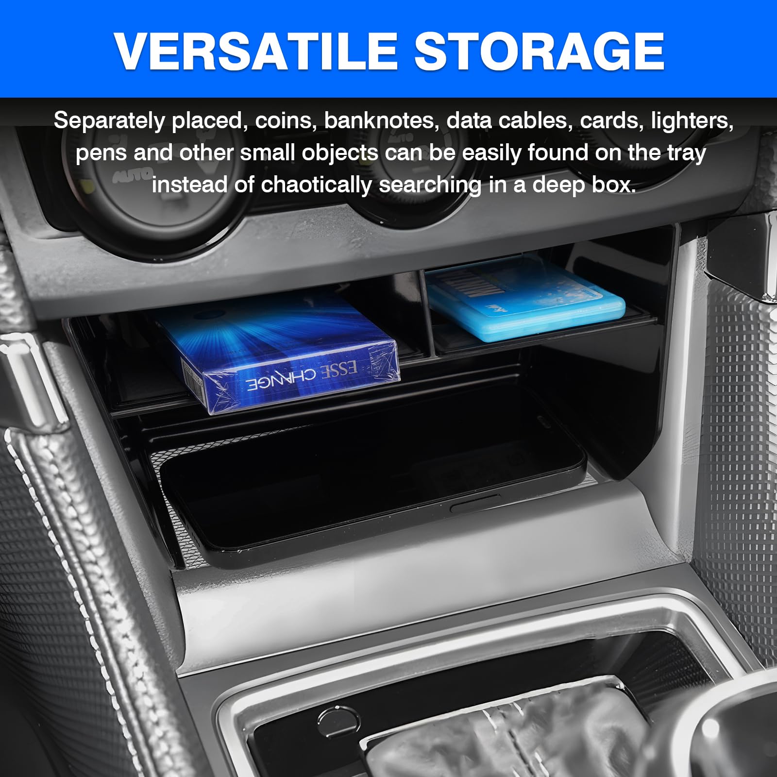 Autorder Center Console Organizer for Subaru Forester 2019-2024 Without Wireless Charger Accessories Armrest Storage Box Seconda