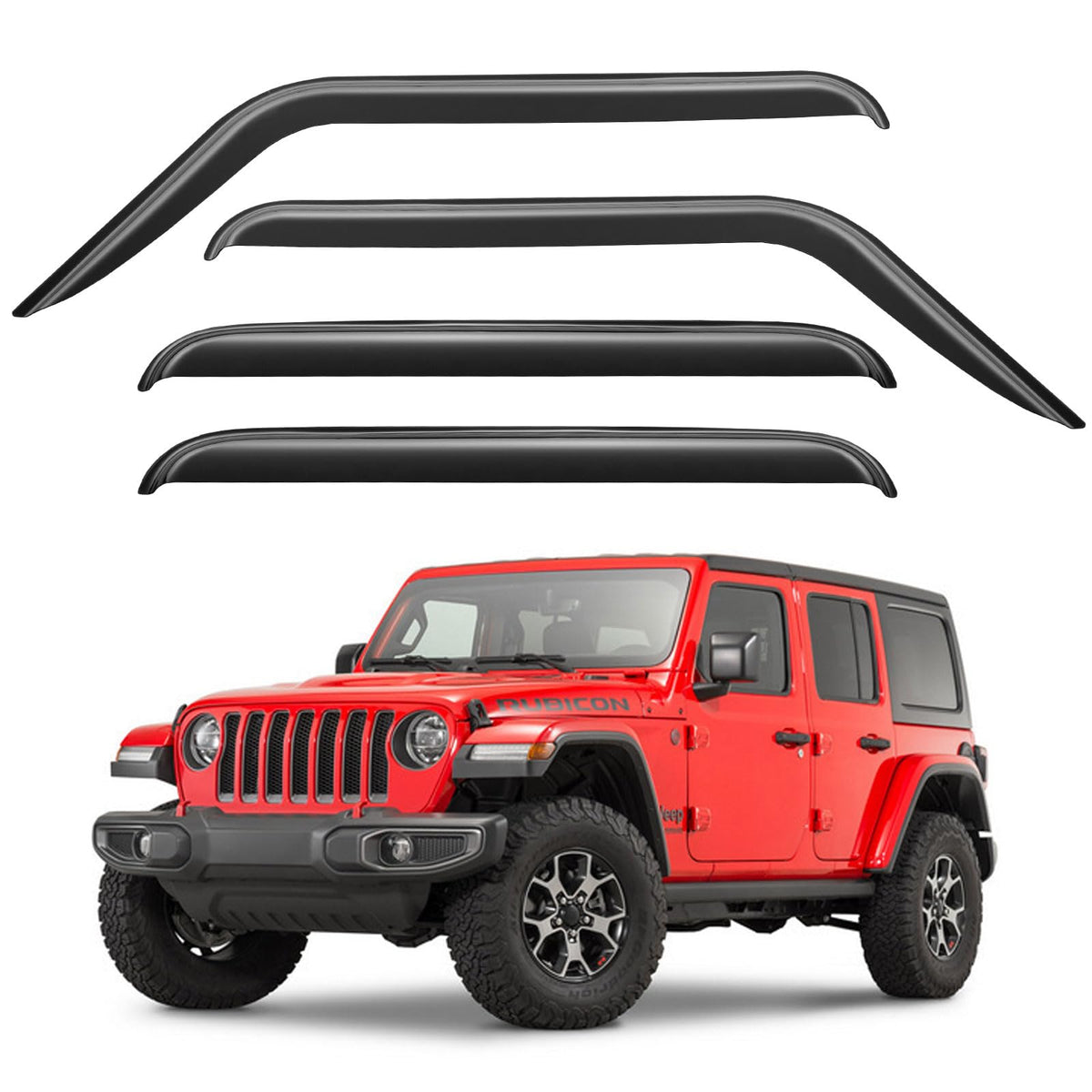 Window Visors Rain Guards for 2018-2024 Jeep Wrangler JL, Out-Channel Window Ven WBCARB0CQLN3KYP