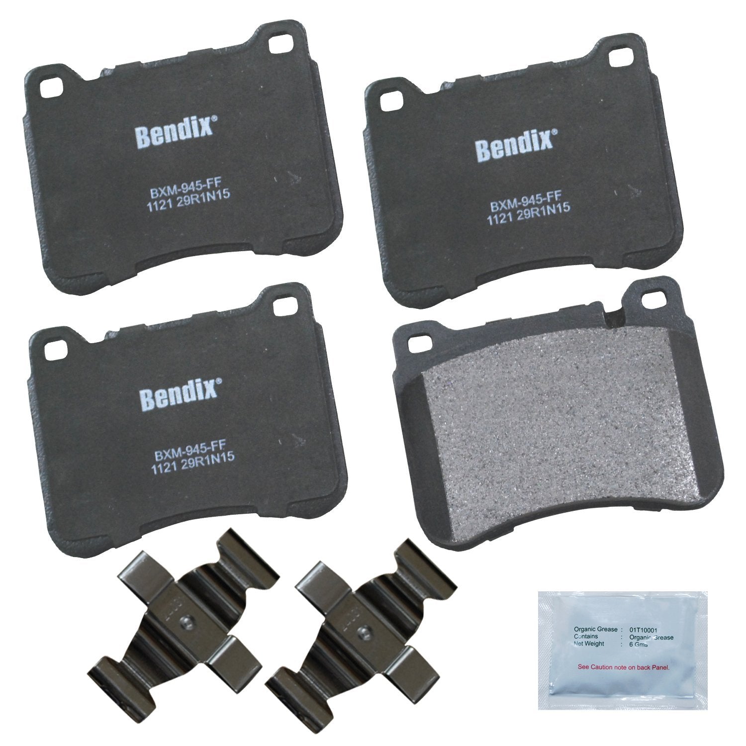 Bendix Priority1 Cfm1121 Semi-Metallic Brake Pads For Mercedes-Benz C230 2007-2003, C240 2004-2002, C320 2005-2002, Clk280 2009-