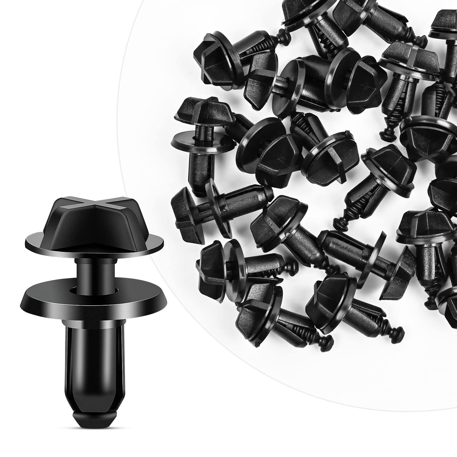 Gooacc 50Pcs Lower Radiator Shield Push-Type Retainer Fender Liner Rivet Radiator Sight Shield Clip Compatible With Ford #W71651