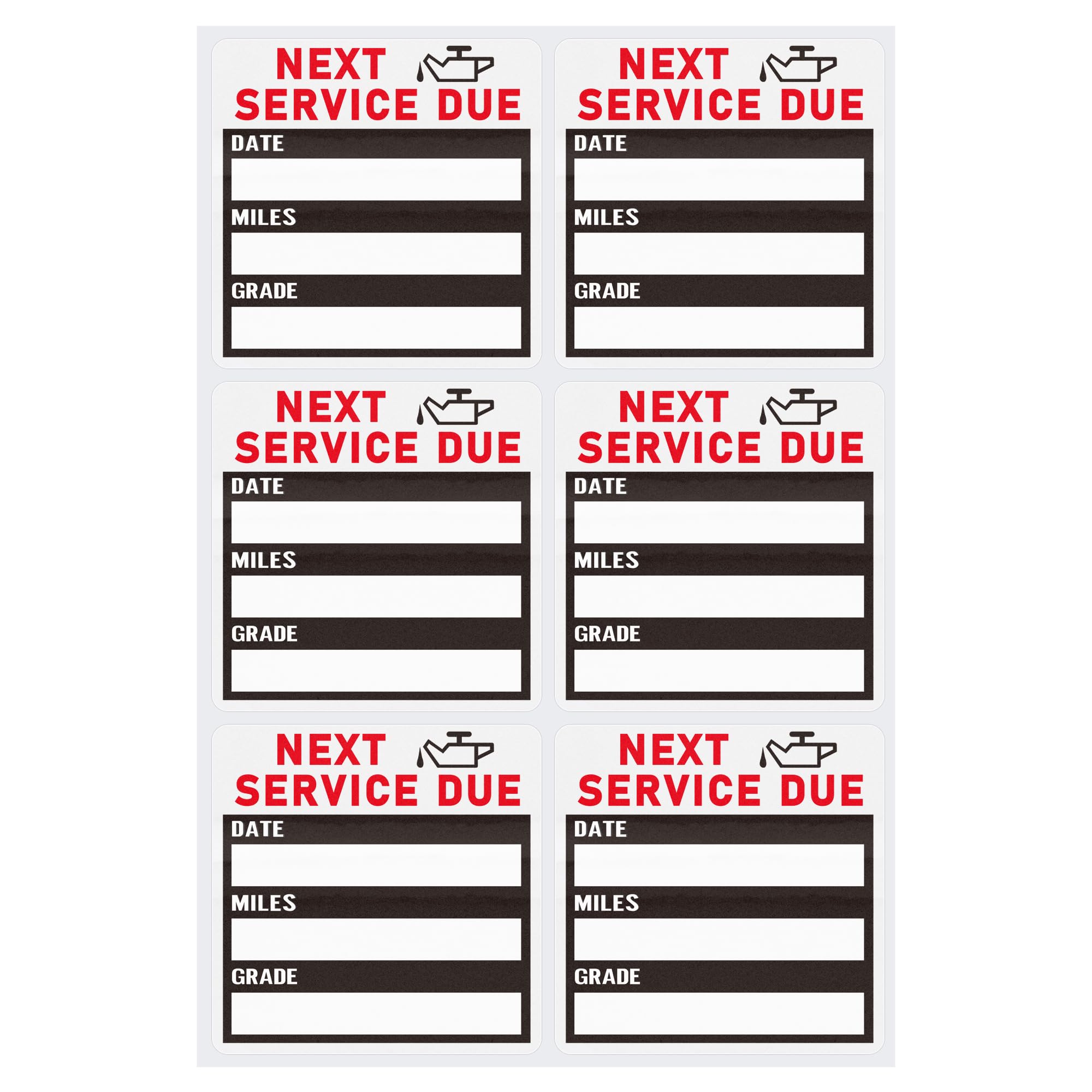 Hybsk 150Pcs Static Cling Oil Change Stickers Clear Oil Service Reminder 2 ''X2 '' Premium Quality Oil Change Labels (Static Cli