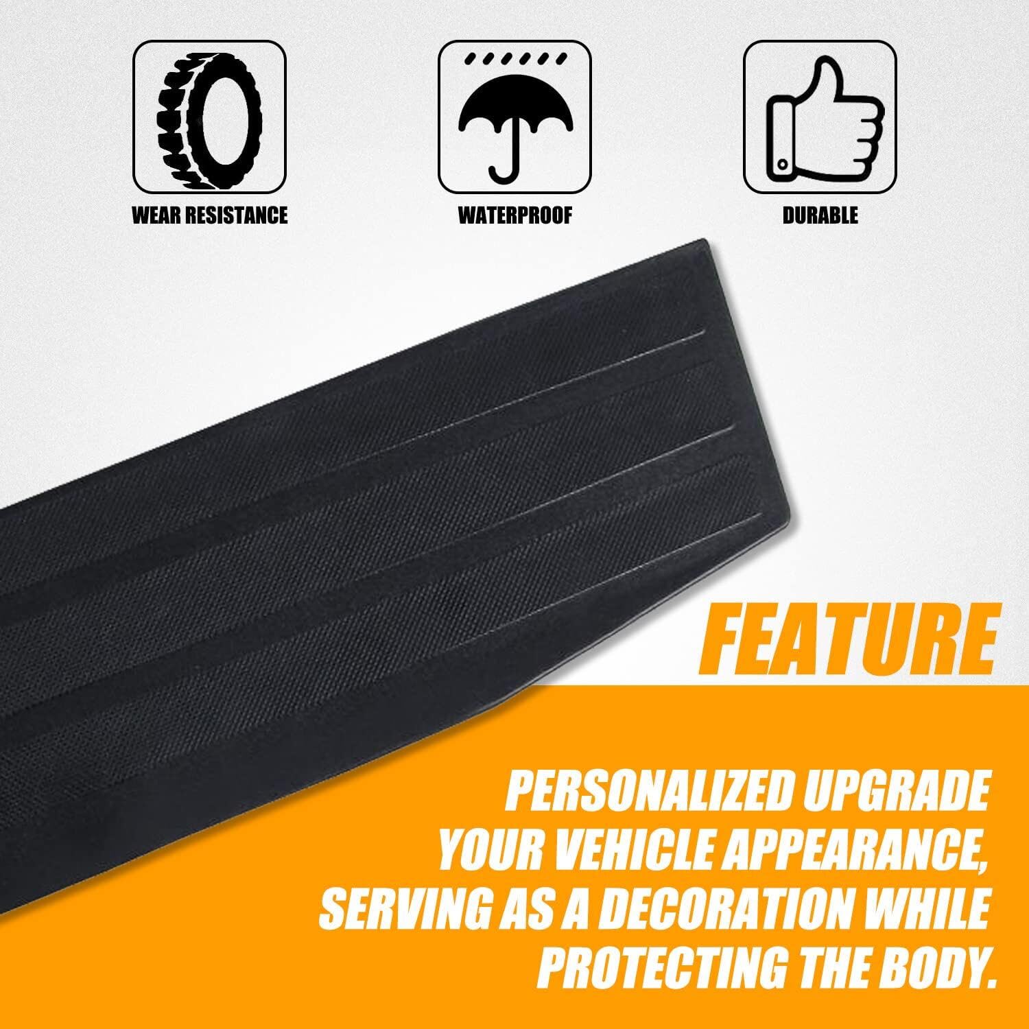 RANSOTO Tailgate Molding Trim Compatible with 2021 2022 2023 Ford F150 F-150 Flexible Flex Step Cap Top Trim Protector Cover Rep