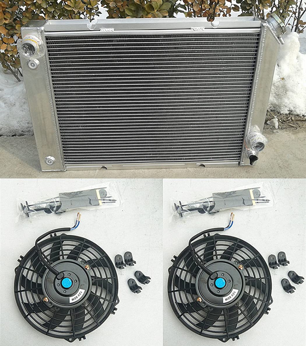 3 Row Aluminum Radiator + 2X Fans For Pontiac Fiero At 1984-1988 1985 1986 1987