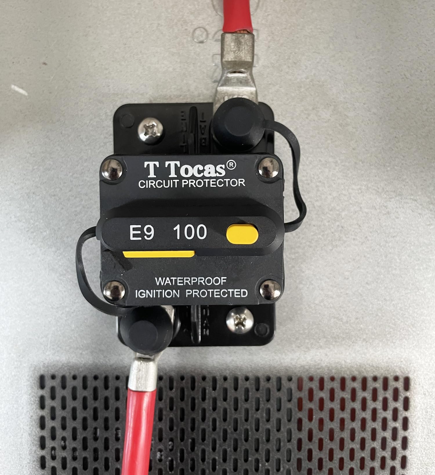 T Tocas 100 Amp Circuit Breaker with Manual Reset for Car Audio Solar System RV Truck, 12V- 48VDC, Waterproof (100A)