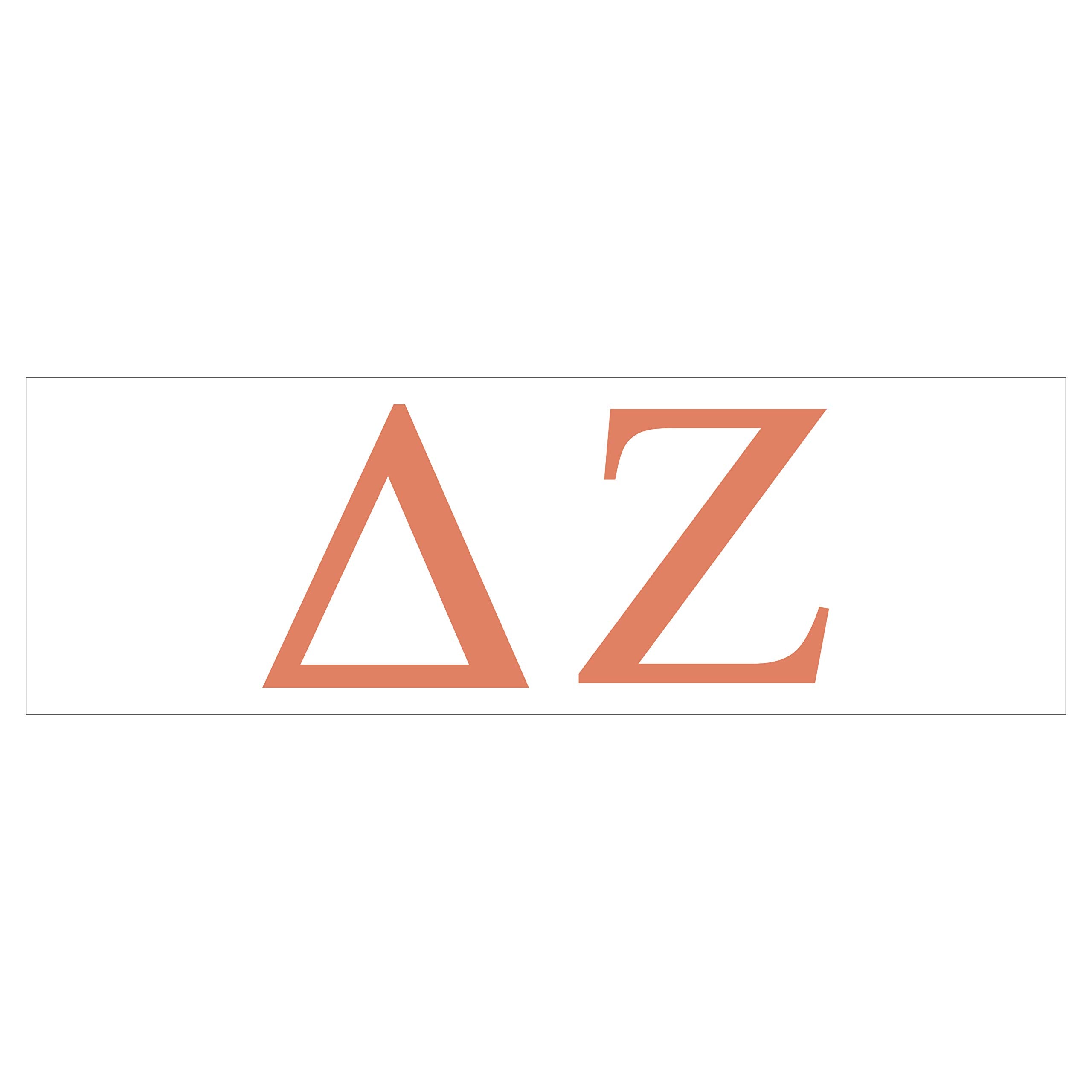 Pro-Graphx Delta Zeta Greek Sorority Sticker Decal, 2.5 Inches Tall, Coral