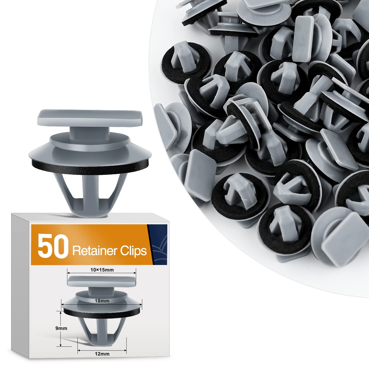 Gooacc 50Pcs Car Stone Guard Moulding Clips Bumper Fastener Rivet Clips For Mazda Kd53-51-Sj3A Cx-5 With Seal Ring