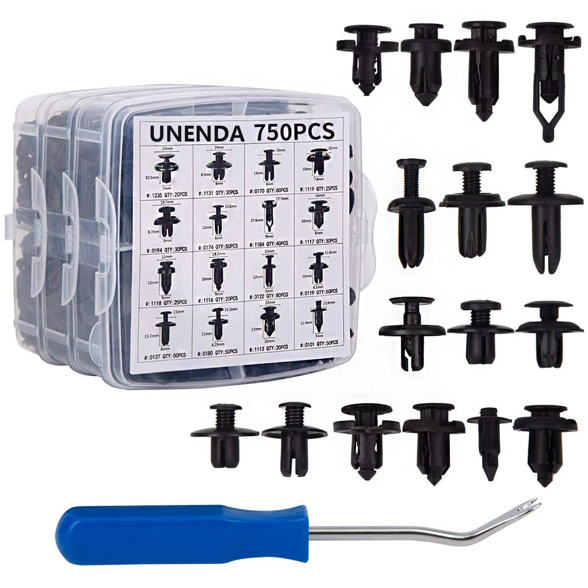 Car Push Retainer Clips 750Pcs With 16Most Popular Push Pins For Automotive Part