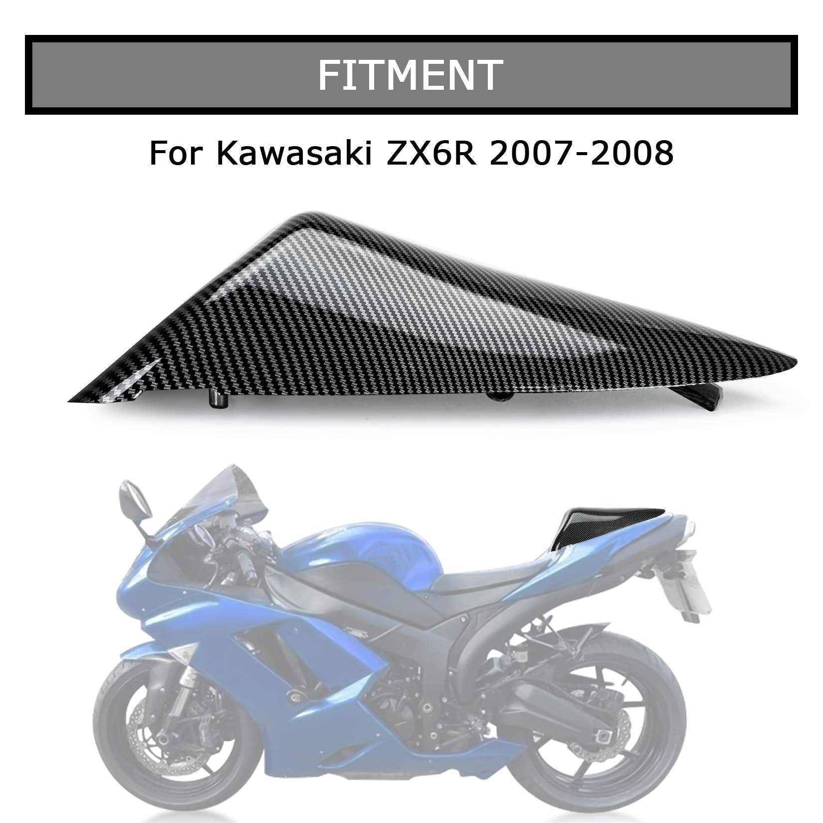 PSLER Cowl Rear Seat Cover Rear Seat Fairing Cover for ZX6R 2007 2008 (Carbon)