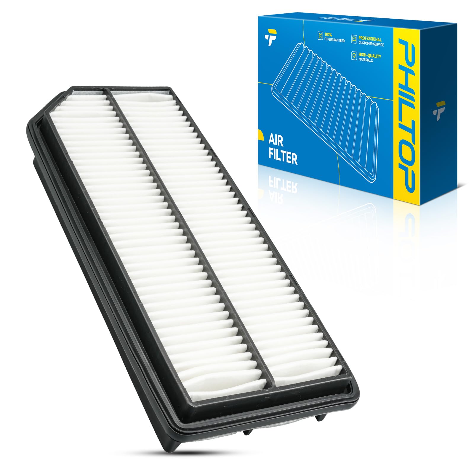 PHILTOP Engine air filter CA10551 Replacement for 2007-2008 Acura TL 3.2L, 2007-2008 TL 3.5L, Rigid Panel