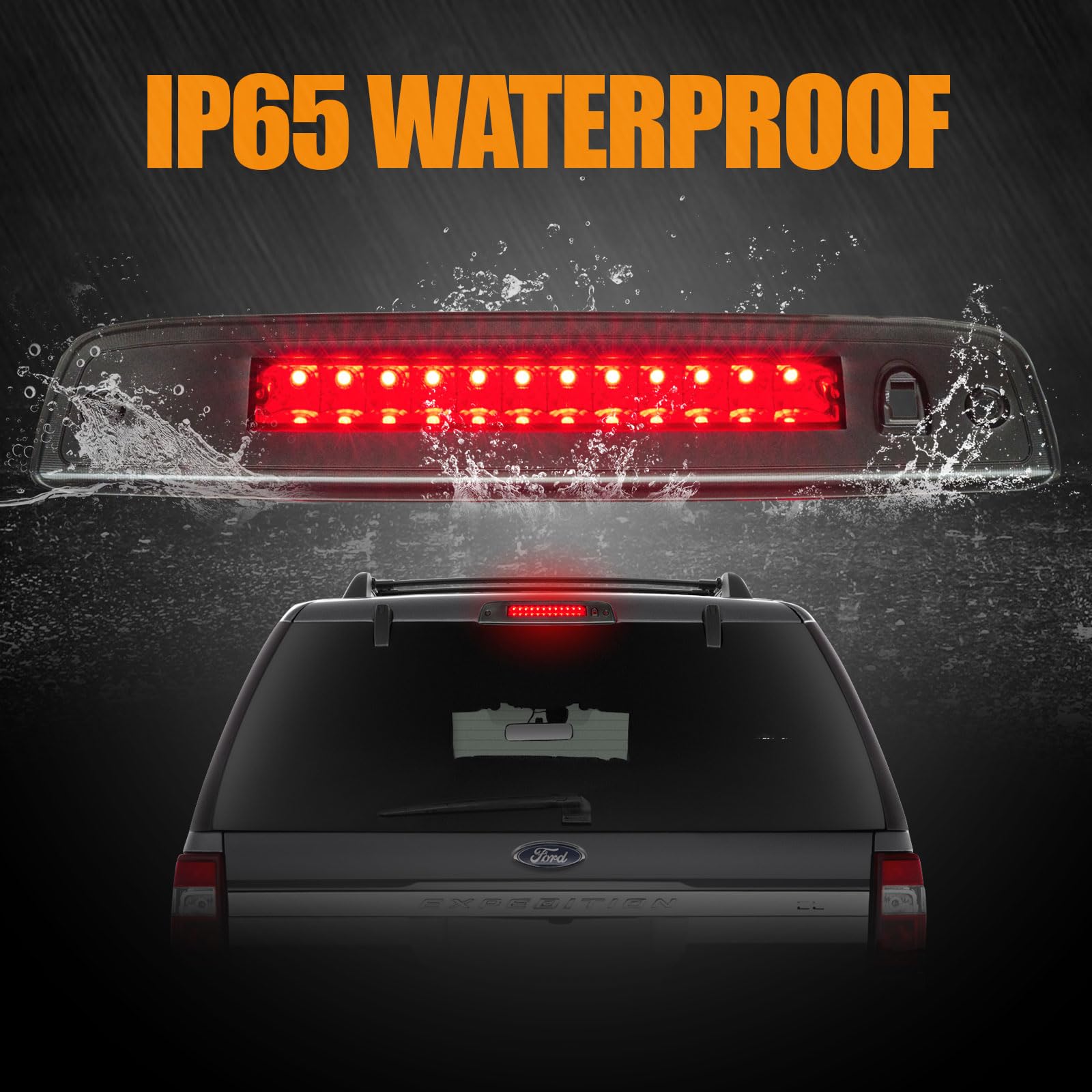 Cxdar Third 3Rd Brake Light Led For 2003-2016 Ford Expedition, High Mount Rear Brake Lights Assembly For 03-16 Lincoln Navigator