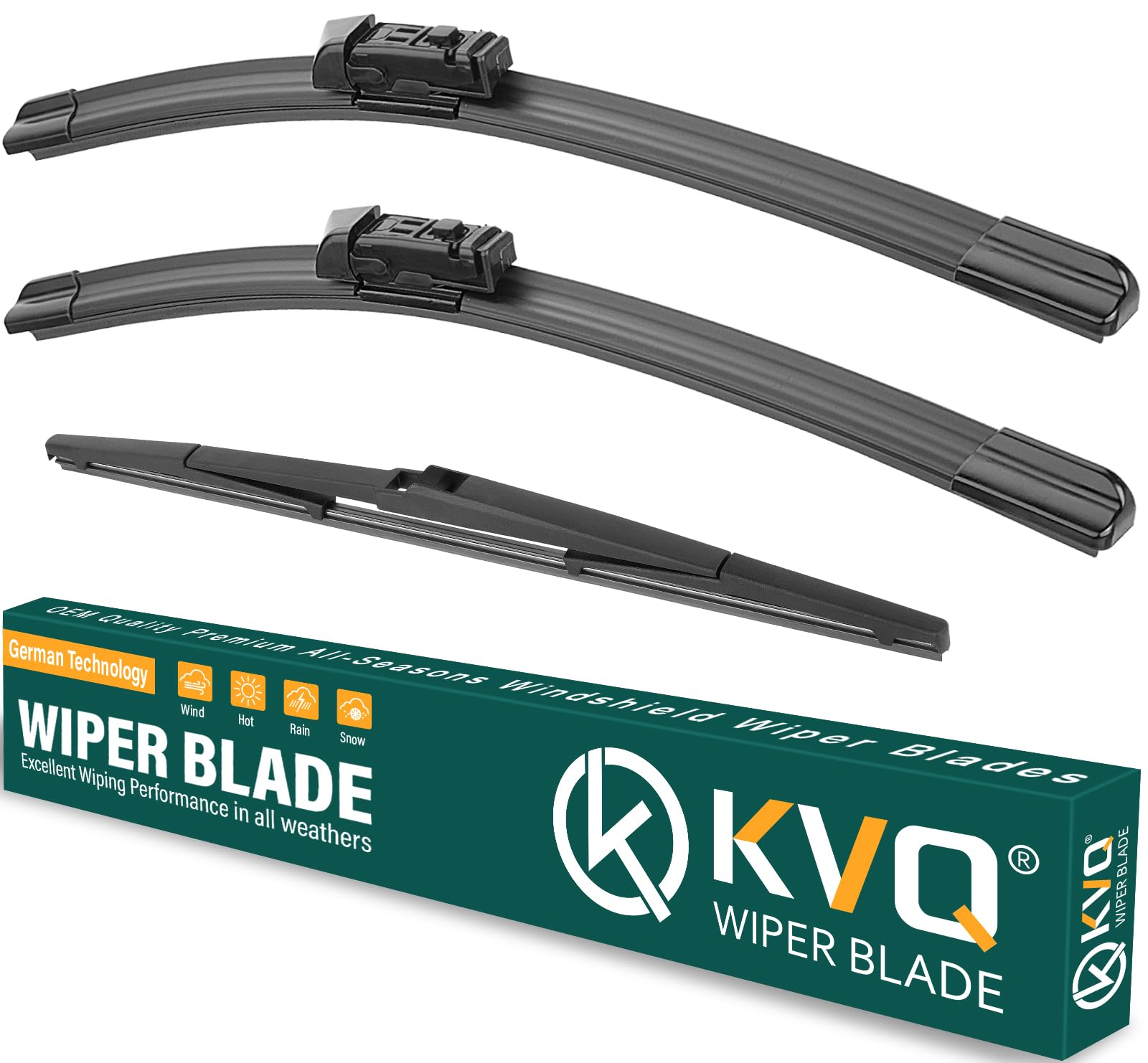 Kvq Windshield Wiper Blades Replacement For Toyota Prius 2016 2017 2018 2019 2020 2021 2022 Original Factory Quality Front Rear 