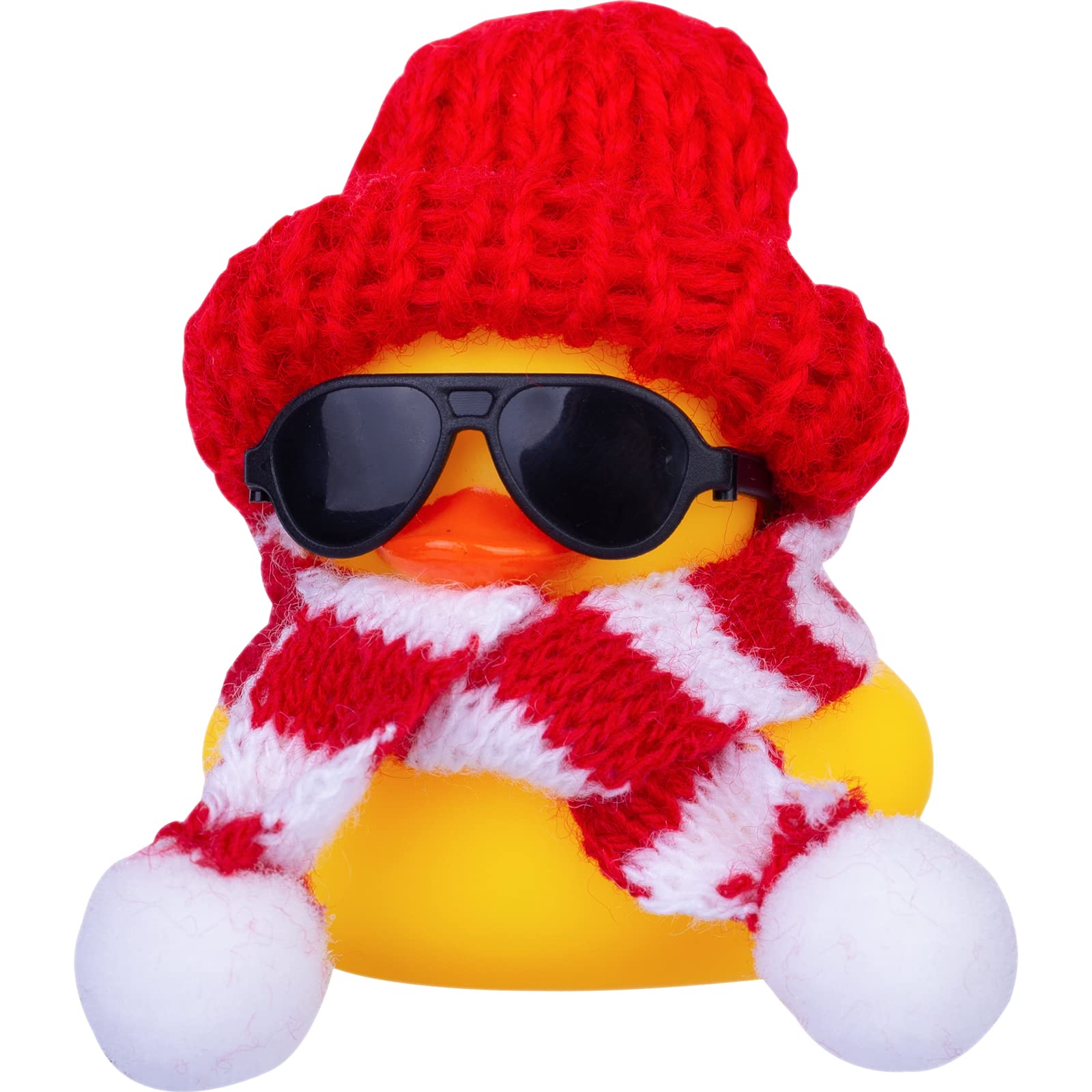 Mumyer Winter Duck Car Ornaments, Rubber Duck Car Dashboard Decorations Accessories With Mini Hat, Sunglasses, And Scarf(B19)