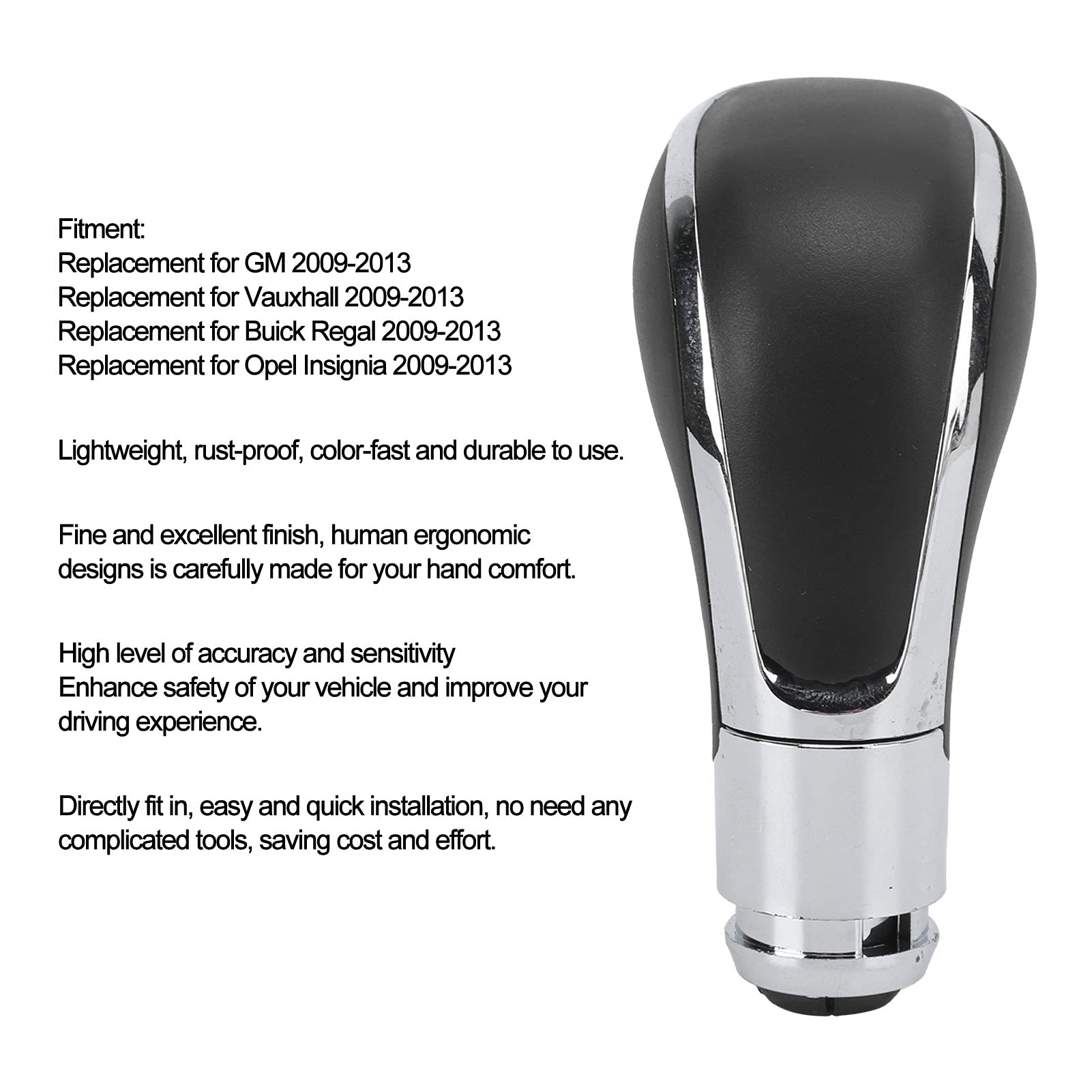 Automatic Gear Stick Shift Knob, Car Gear Shifter Stick Auto Modification Repair Replacement for 2009-2013 Black