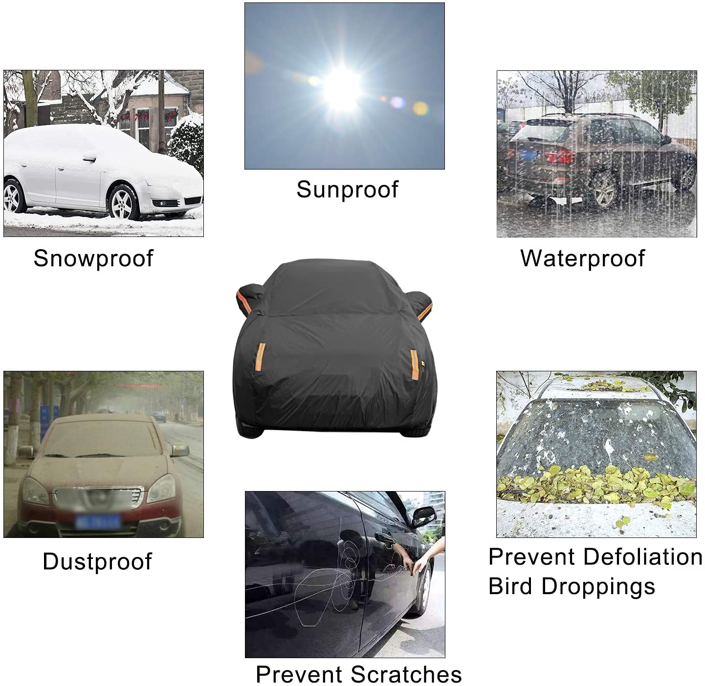Color Rain Time Uv Protection Suv Car Cover Windproof Dustproof Scratch Resistant Outdoor Universal Full Car Covers For Suv M