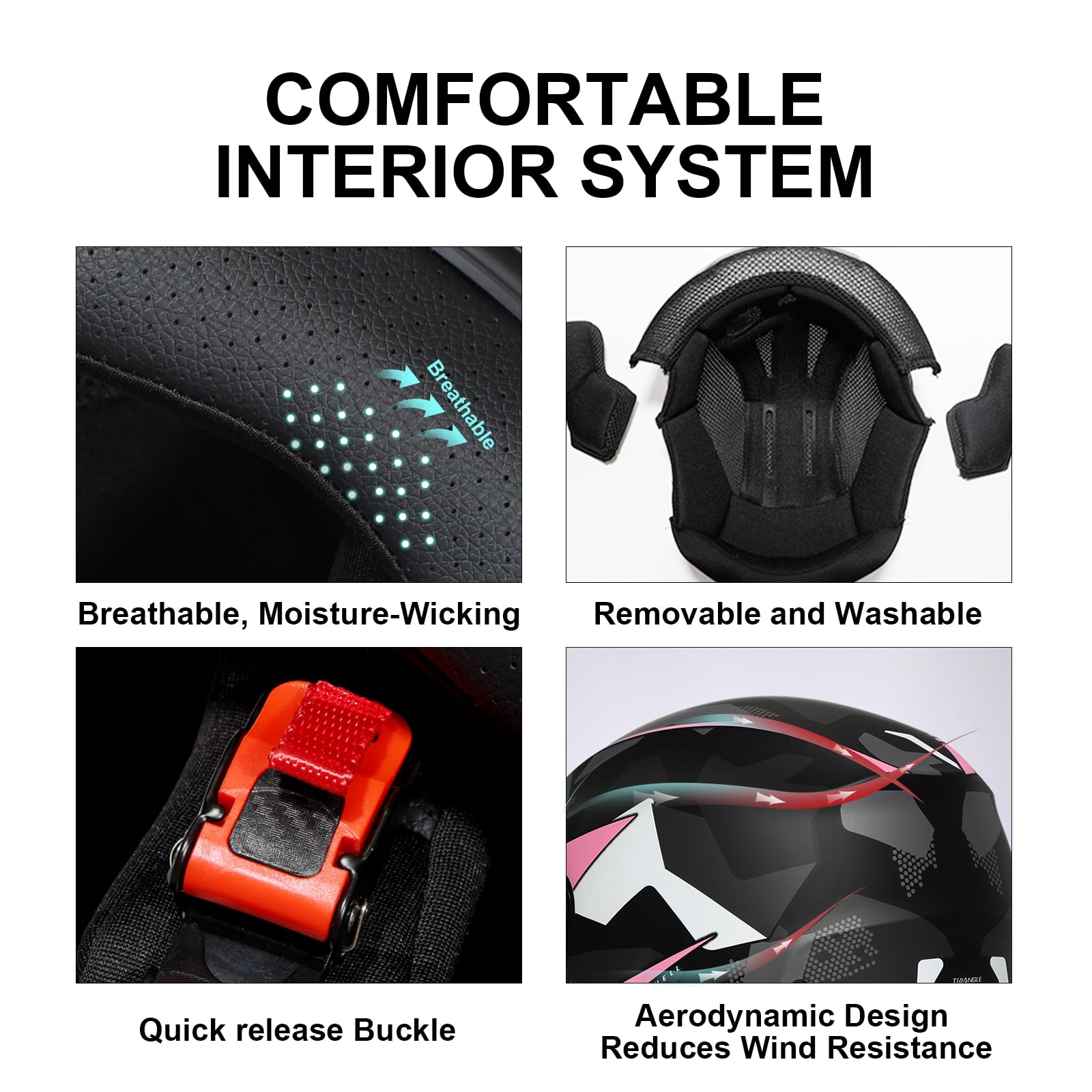 Triangle Motorcycle Helmets Full Face Helmet For Adult Men Women With Tinted And Clear Visor Dot Approved (Pink, X-Large)