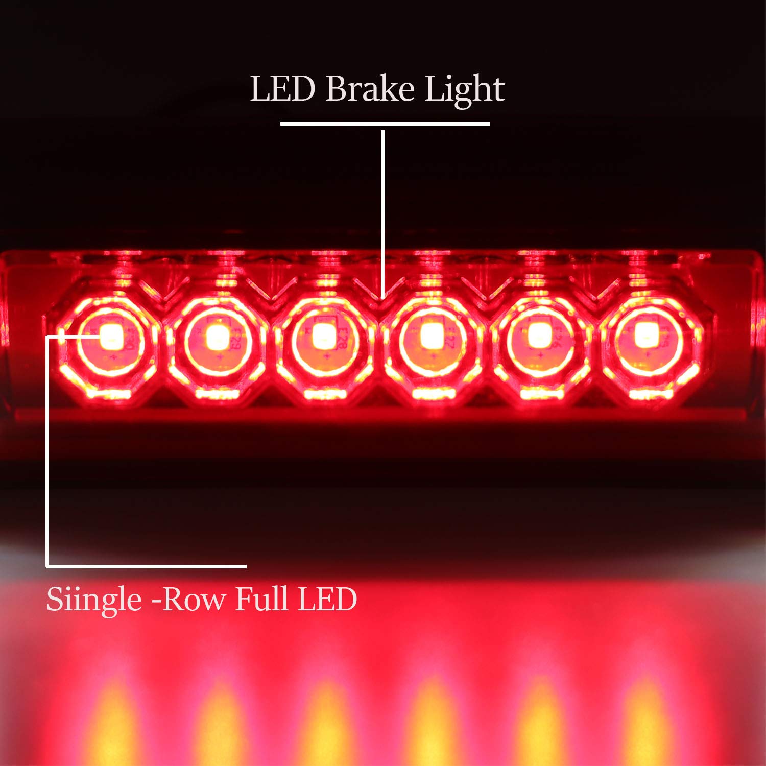 Tresound LED 3rd Brake Light for 1997-2003 Ford F150 / 2004 Heritage, Chrome Housing + Red Lens