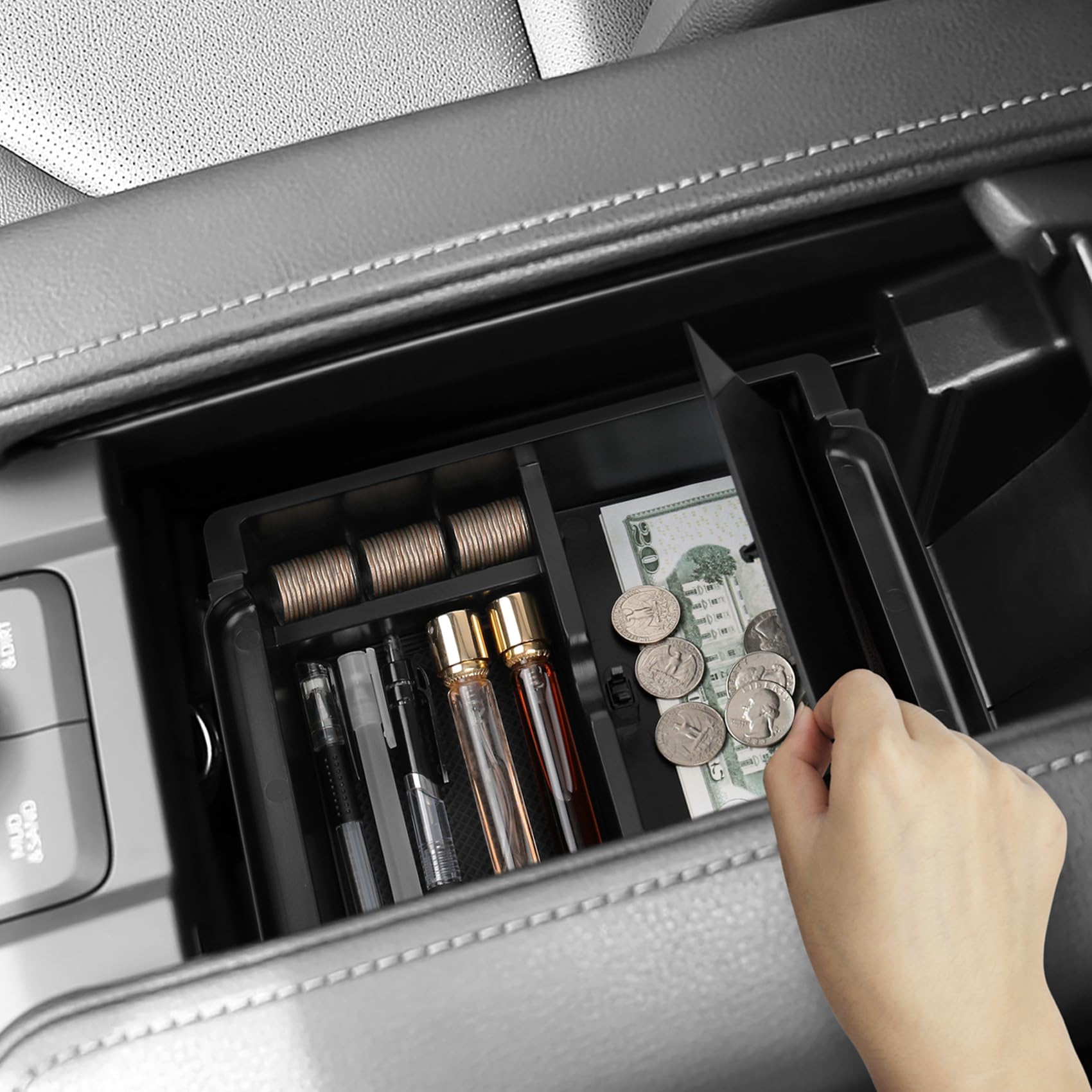 BILOPER Center Console Organizer for Toyota Grand Highlander 2024-2025 Accessories Storage Box Armrest Secondary Insert Tray wit
