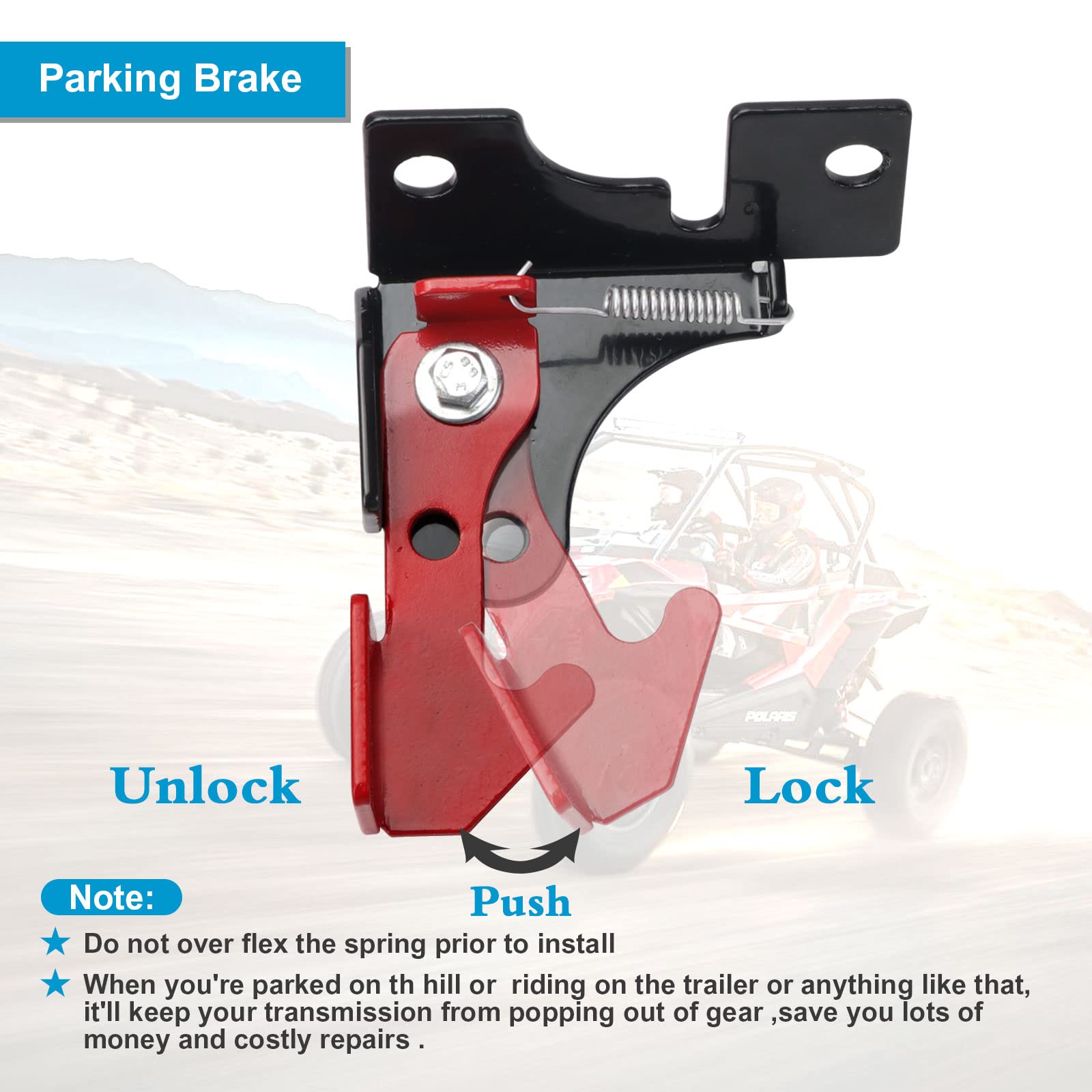 Spring Parking Brake Compatible With Polaris Rzr All Mondel,Polaris Ranger 800,900,1000,Xp900,Xp1000,Turbo S Accessories