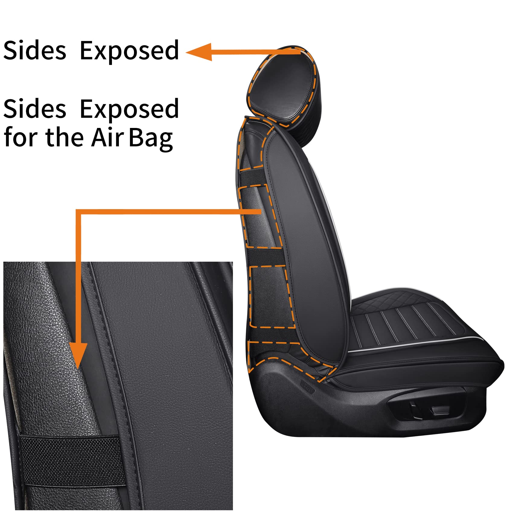 Aierxuan Leather Car Seat Covers Waterproof Universal Fit for Honda Hyundai Sonata Kona Accent Ford Fiesta Focus Buick Encore Ma