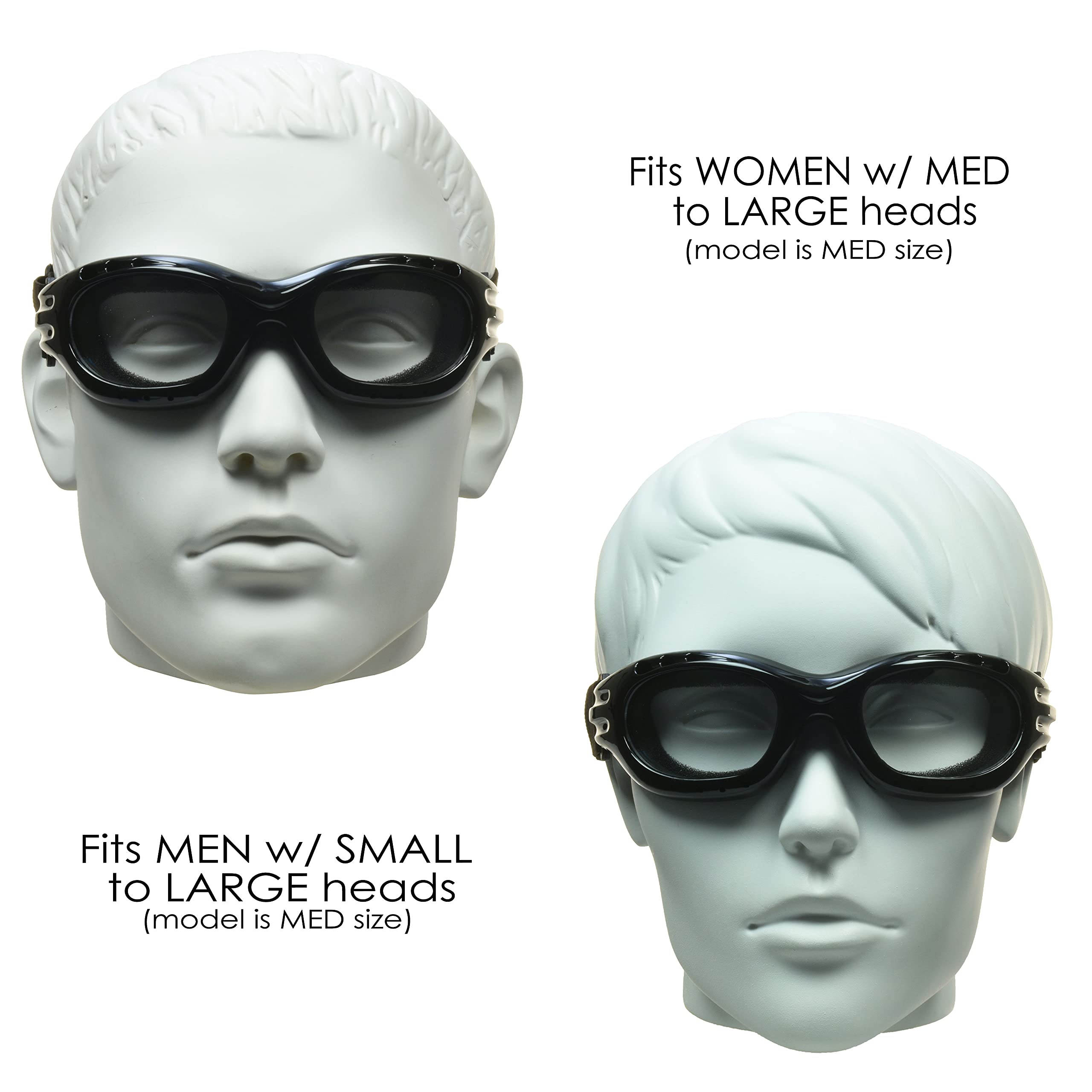 Bikershades Motorcycle Goggles Sunglasses Clear & Night Yellow Foam Cushion Adjustable Strap Ski Sky Diving