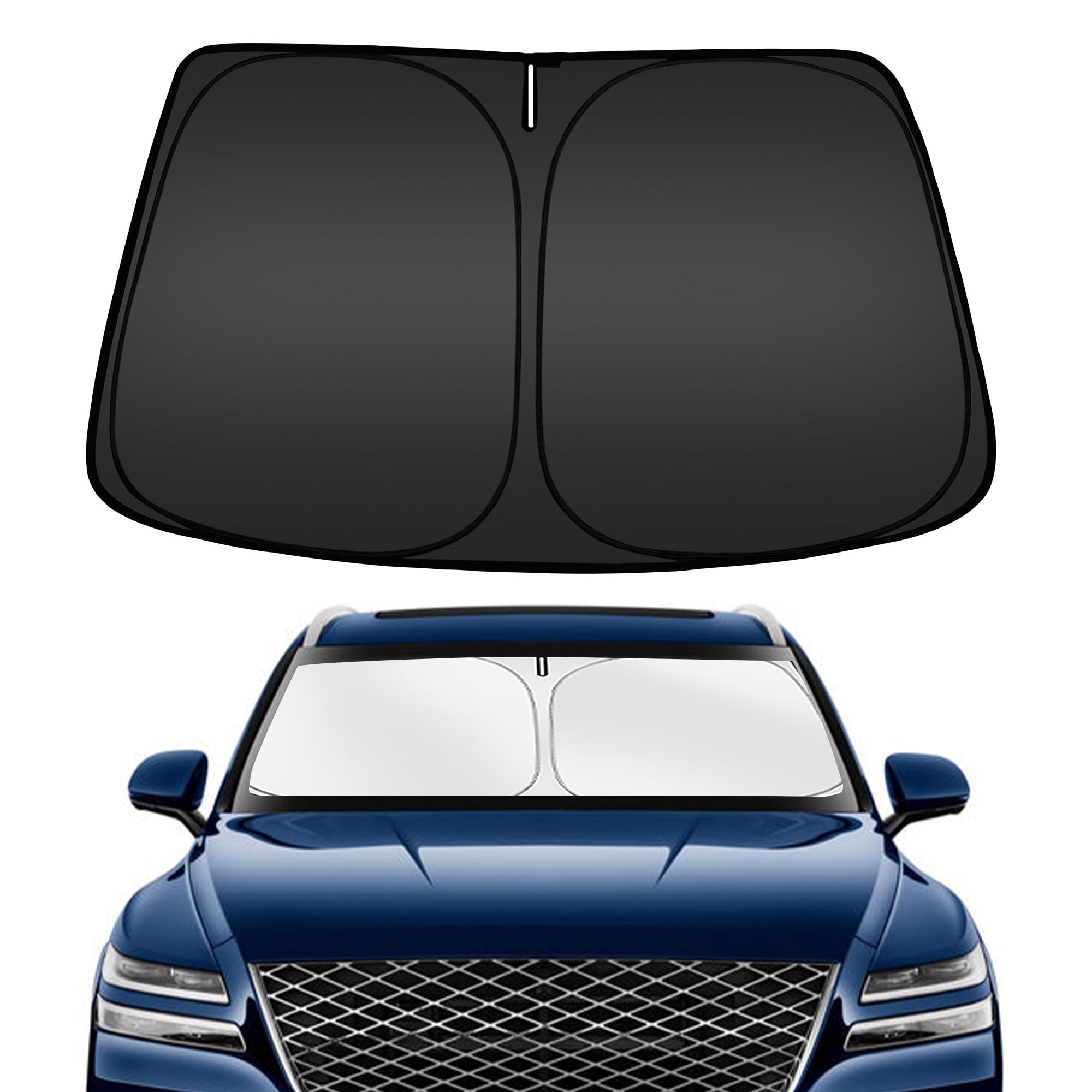 Arismotor Windshield Sun Shade For Genesis Gv80 2021-2025, Custom Fit Foldable Front Window Sunshade Sun Visor Protector, Block