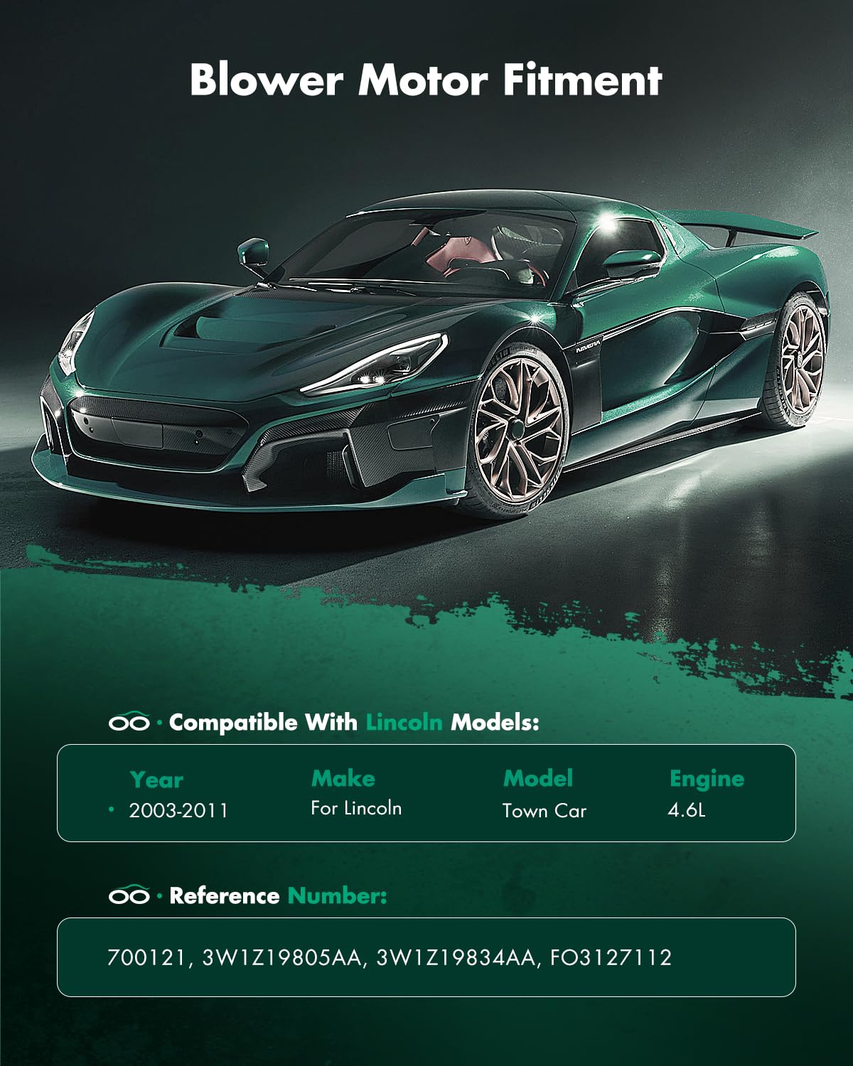 Scitoo 700121 Hvac Blower Motor With Fan Cage For Lincoln For Town Car V8 4.6L 2003 2004 2005 2006 2007 2008 2009 2010 2011