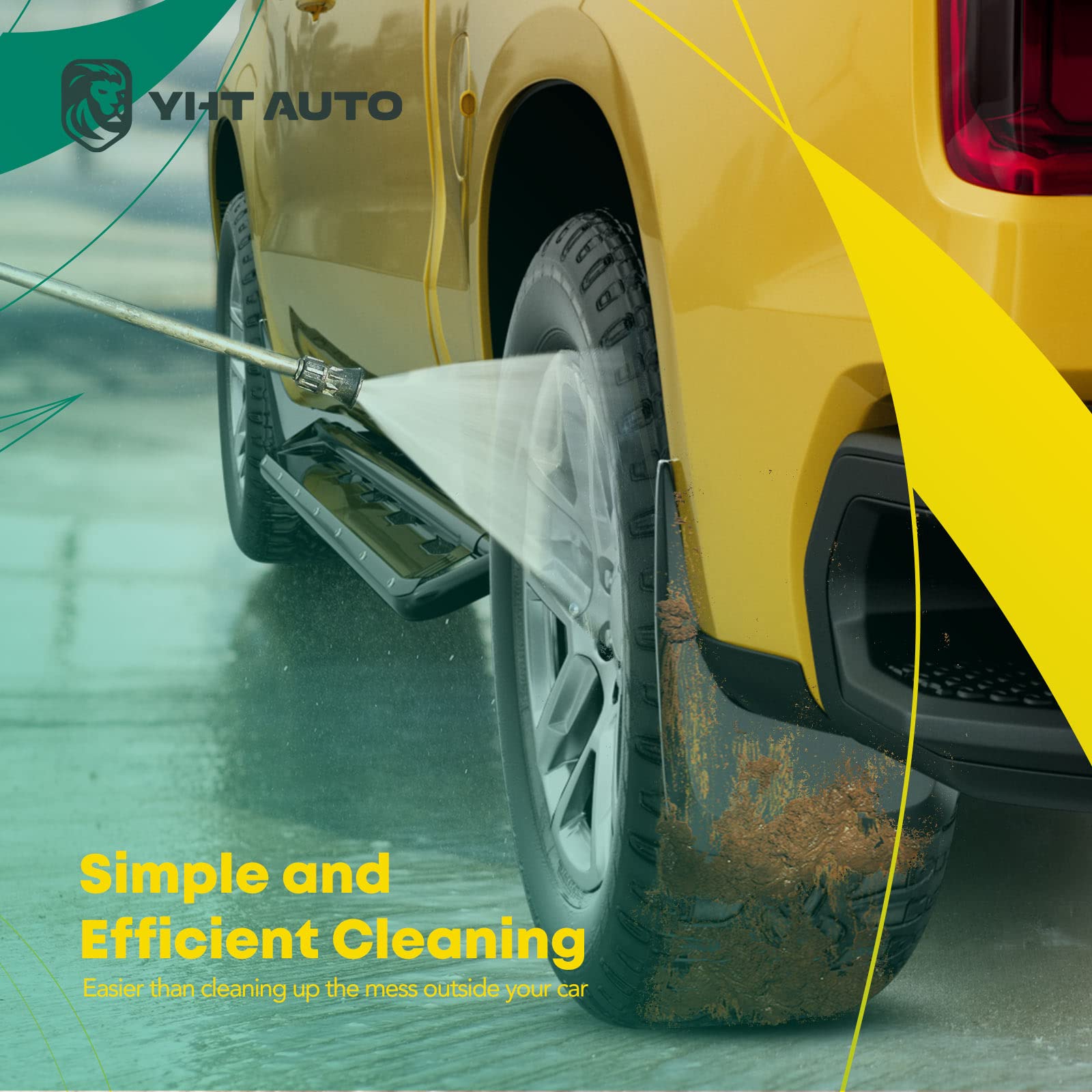 Yhtauto Set Of 4 Mud Flaps Splash Guards Accessories Replacement For Chevrolet Gmc C1500 C2500 K1500 K2500 Suburban C3500 K3500 Yukon Tahoe, Front And Rear Lh Rh, Black