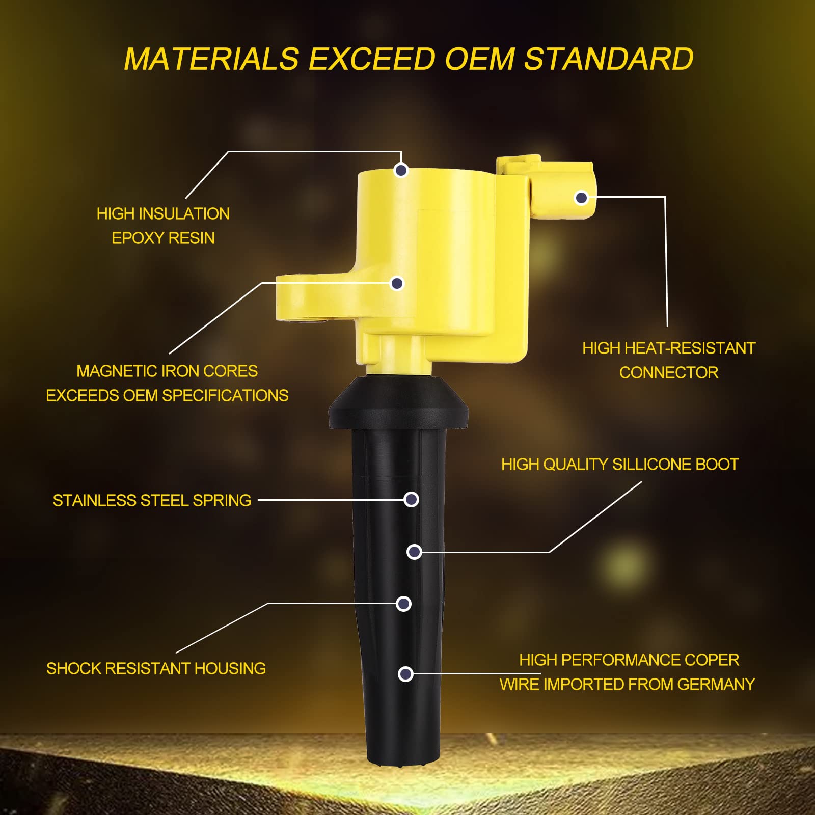 Partselect Set Of 4 Ignition Coil Pack Fd505 Dg501 Replacement For Ford Focus 2003-2011 Escape 2005-2008 For Mazda 3 2004 2005 T