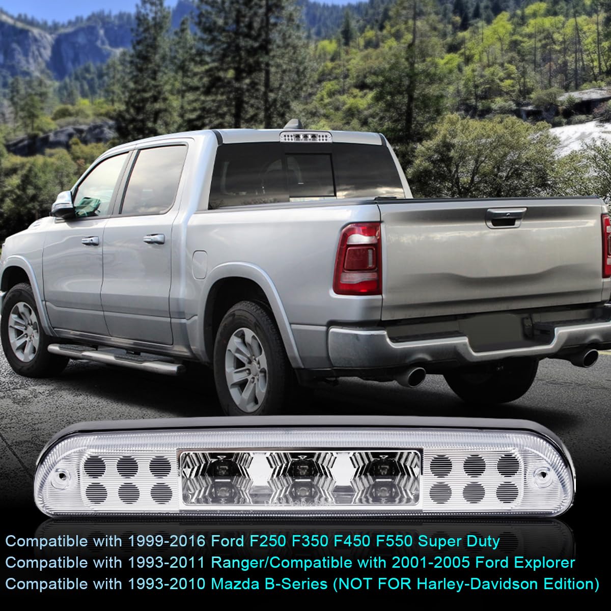 Pit66 Led 3Rd Brake Light, Compatible With 99-16 Ford F250 F350 F450 F550 Super Duty/Fit 93-11 Ranger/Fit 01-05 Ford Explorer/Fi