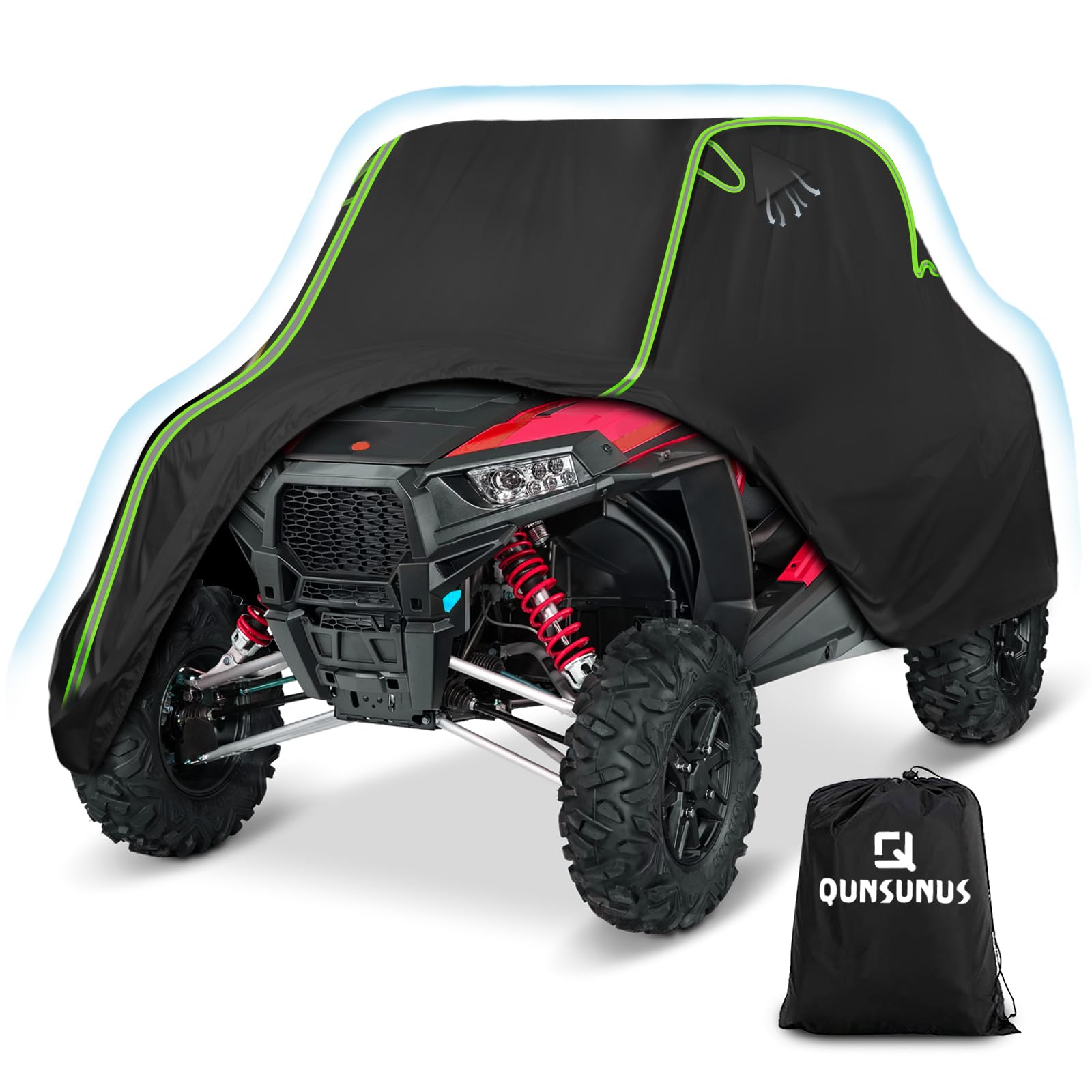 Qunsunus Utv Cover 2-3 Seater Compatible With Polaris Rzr Cover/Can-Am Defender Cover/Yamaha Yxz Cover All-Weather Protection He