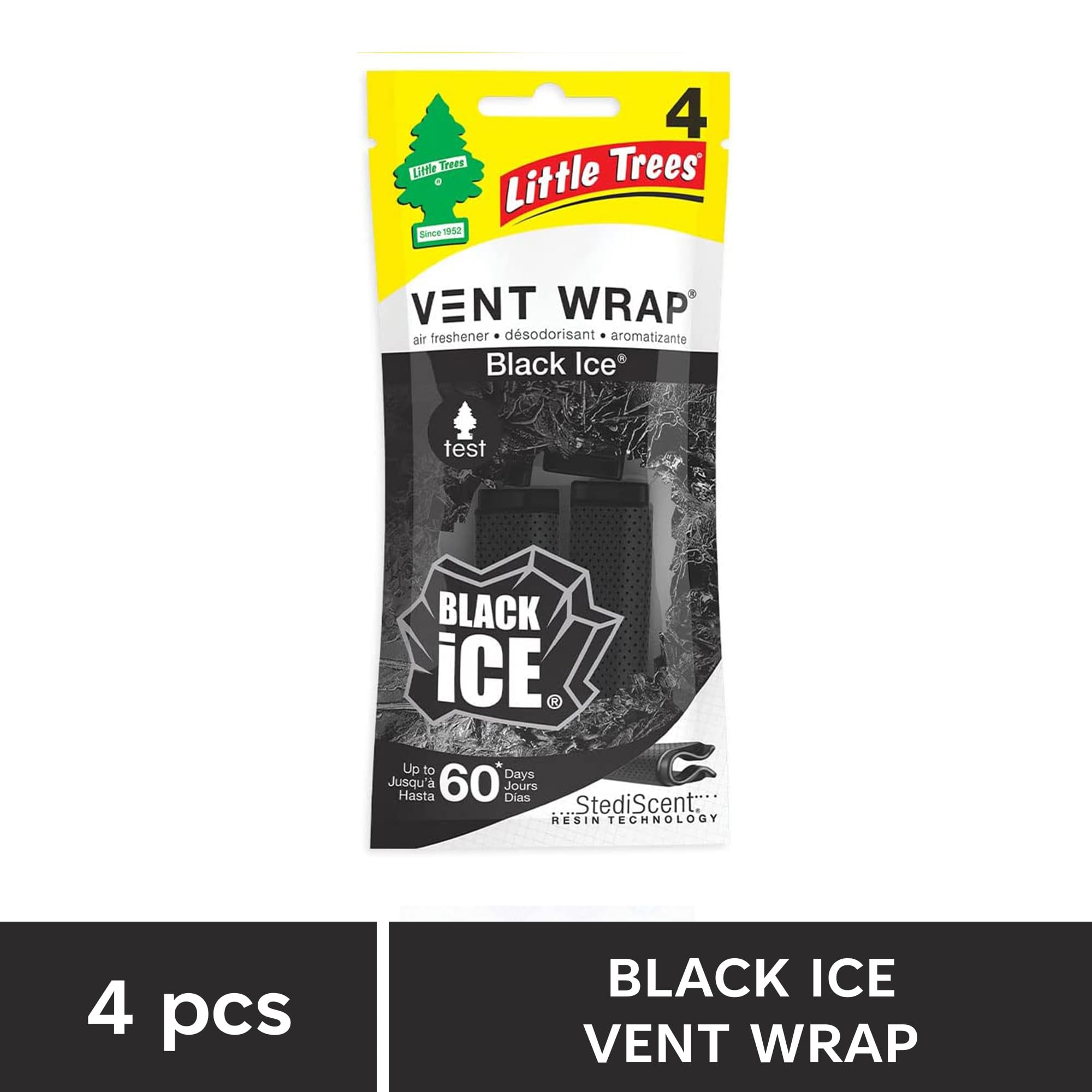 Little Trees Car Freshner Black Ice Rectangle Air Freshener Rp 4 Ct