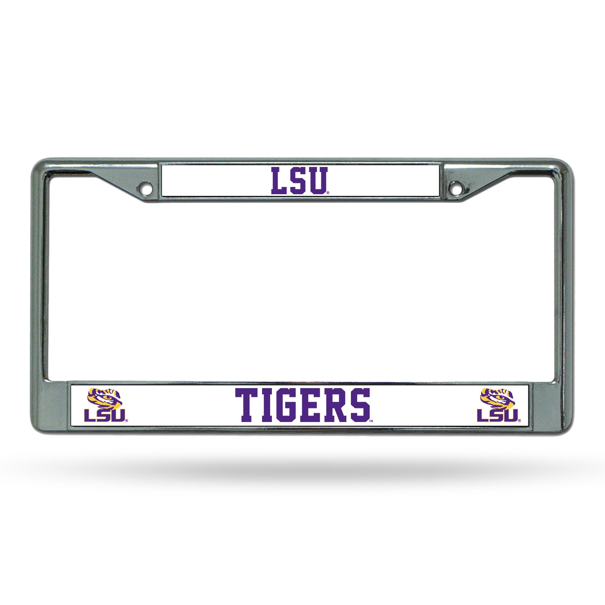 Rico Industries Ncaa Lsu Tigers Standard 12'' X 6'' Silver Chrome Frame With Decal Inserts