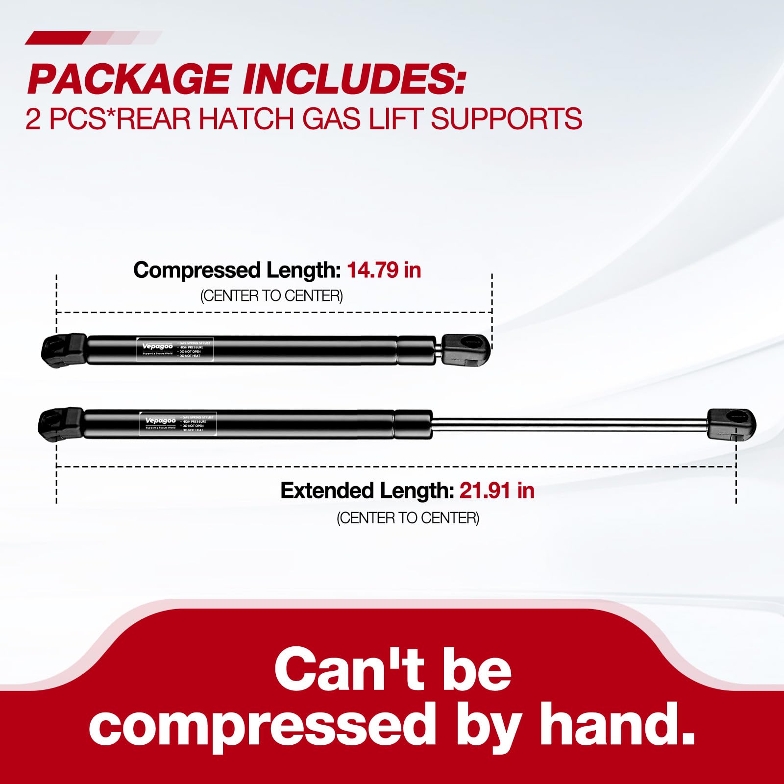 Vepagoo 4370 Rear Hatch Door Lift Gate Strut For 2001-2012 Ford Escape, 2008-2011 Mercury Mariner, Gas Shock Lift-Sport Utility