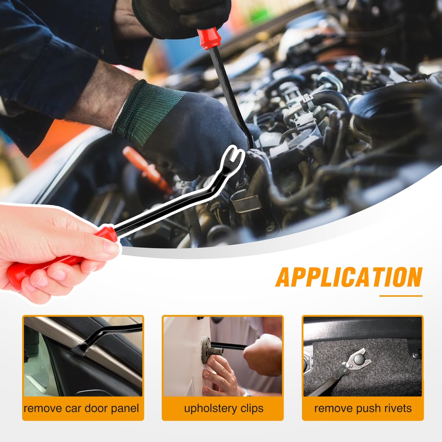 Gooacc 200Pcs Car Plastic Rivets Fasteners Push Retainer Kit, 10 Most Popular Sizes Auto Push Pin Rivets,For Tesla Body Interior