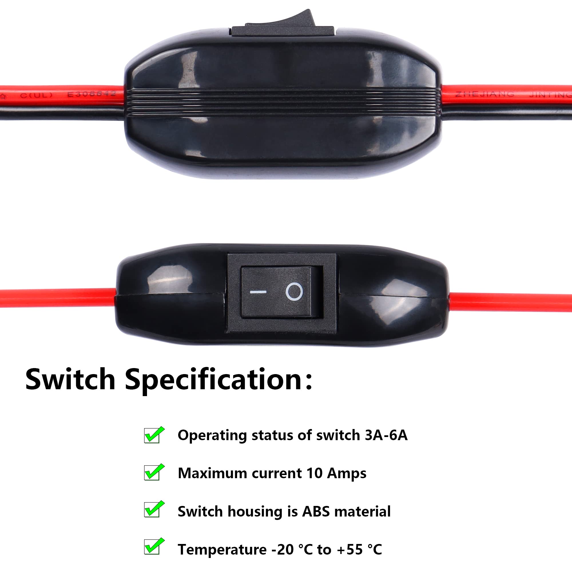 SinLoon Cigarette Lighter SAE Battery Charger Cable with Switch,12V 15A Cigarette Lighter Male Plug to Waterproof SAE Quick Rele