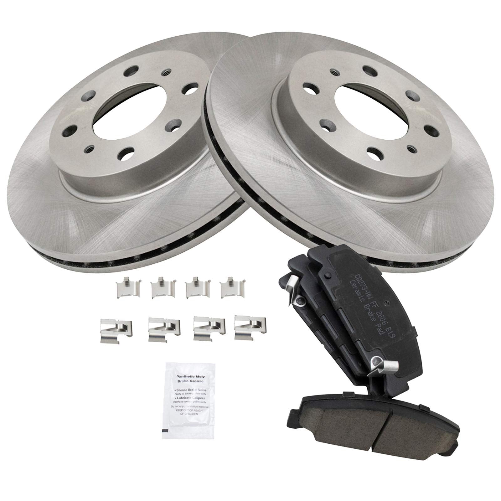 Trq Front Brake Pad & Rotor Kit Brake Pads Brake Rotor Ceramic Compatible With 1990-2000 Honda Civic 1993-1997 Civic Del Sol 199