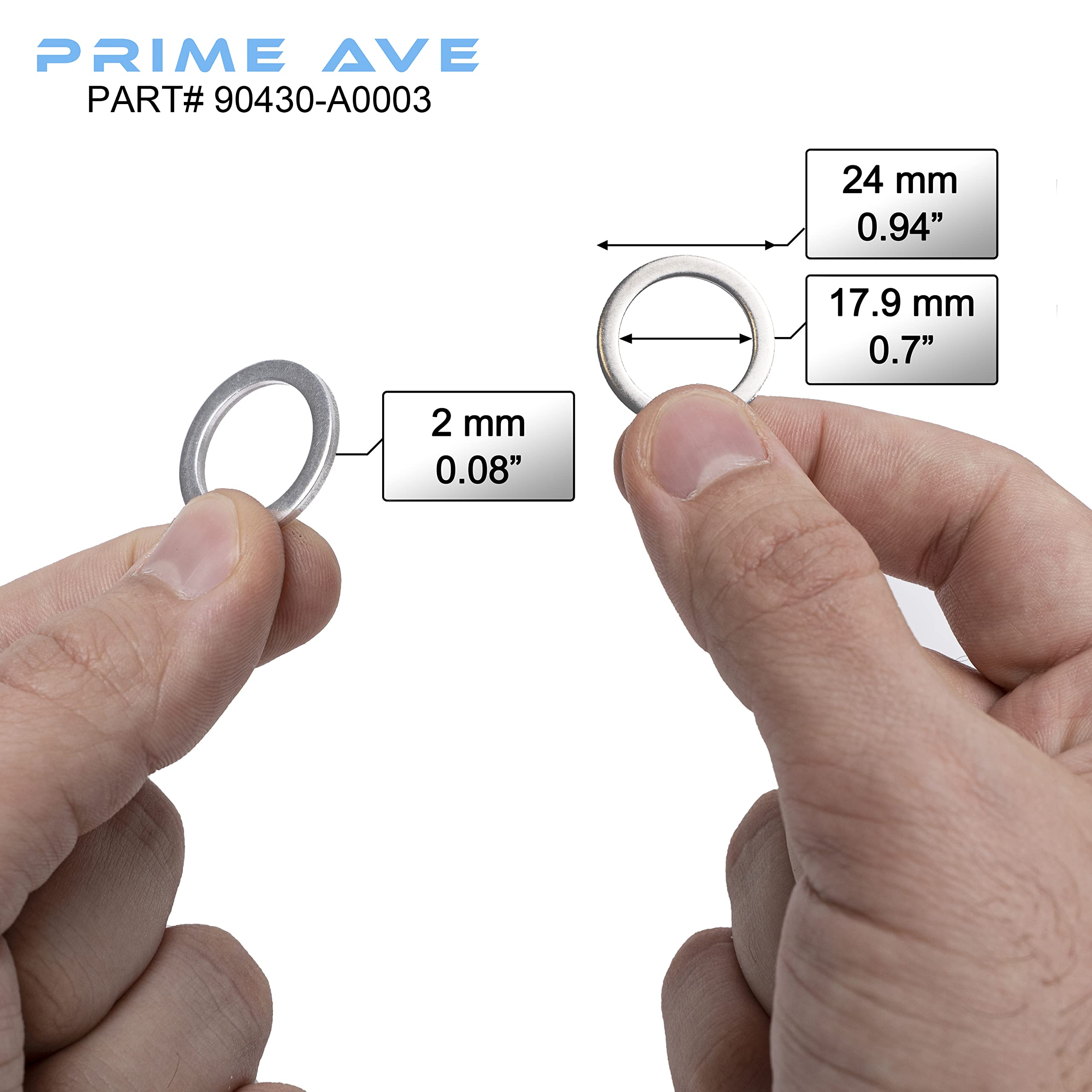 Prime Ave Aluminium Oil Drain Plug Gaskets - Differential & Transfer Case Crush Washer For Leak Proof Sealing - Durable & Reliab