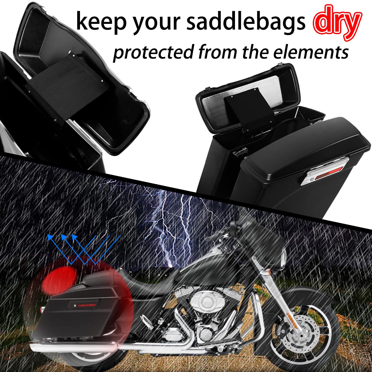 WOWTK Hard Saddlebag Lid/Cover Weather Strip Rubber Seal Gasket for Harley Touring Road King, Road Glide, Street Glide, Electra