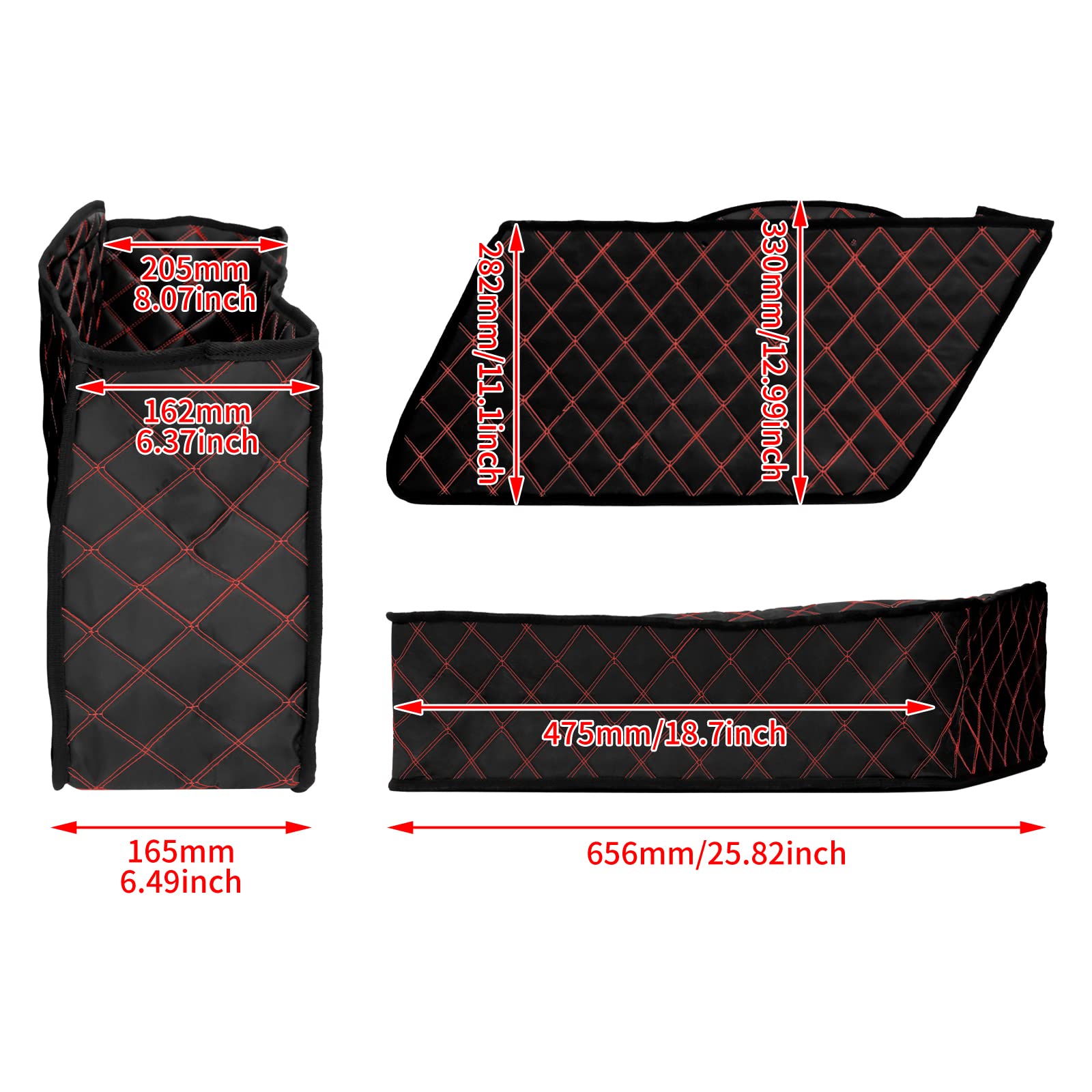 Hdbubalus Saddlebag Liners Inserts Compatible With Harley Extended Bag Touring Electra Street Glide Road King 1993-2013 (Red Thread)