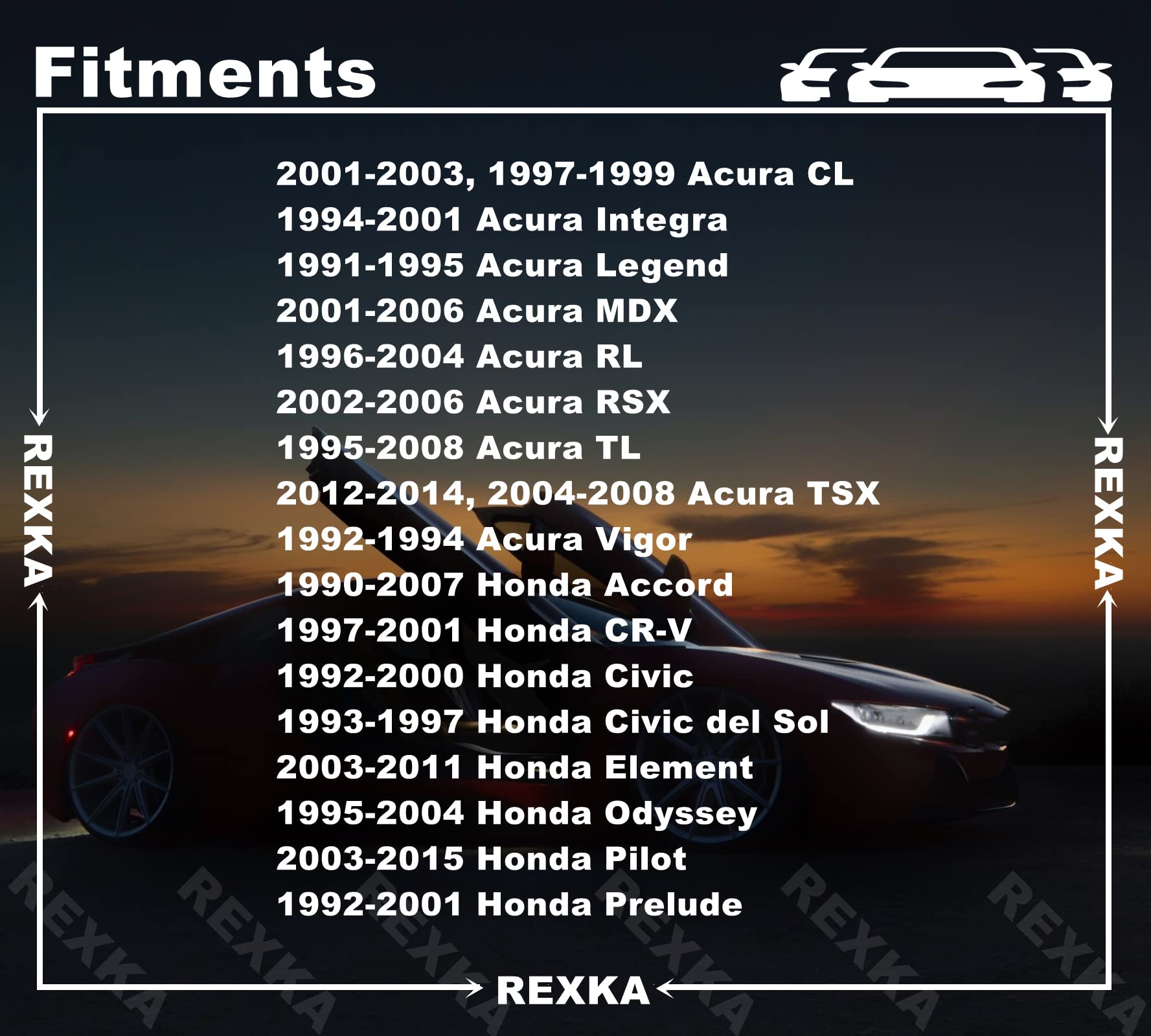 Rexka 26Pcs Rocker Panel Moulding Clip For Honda Acura 91513-Sm4-000 Accord Civic Del Sol Cr-V Element Odyssey Pilot Prelude Cl