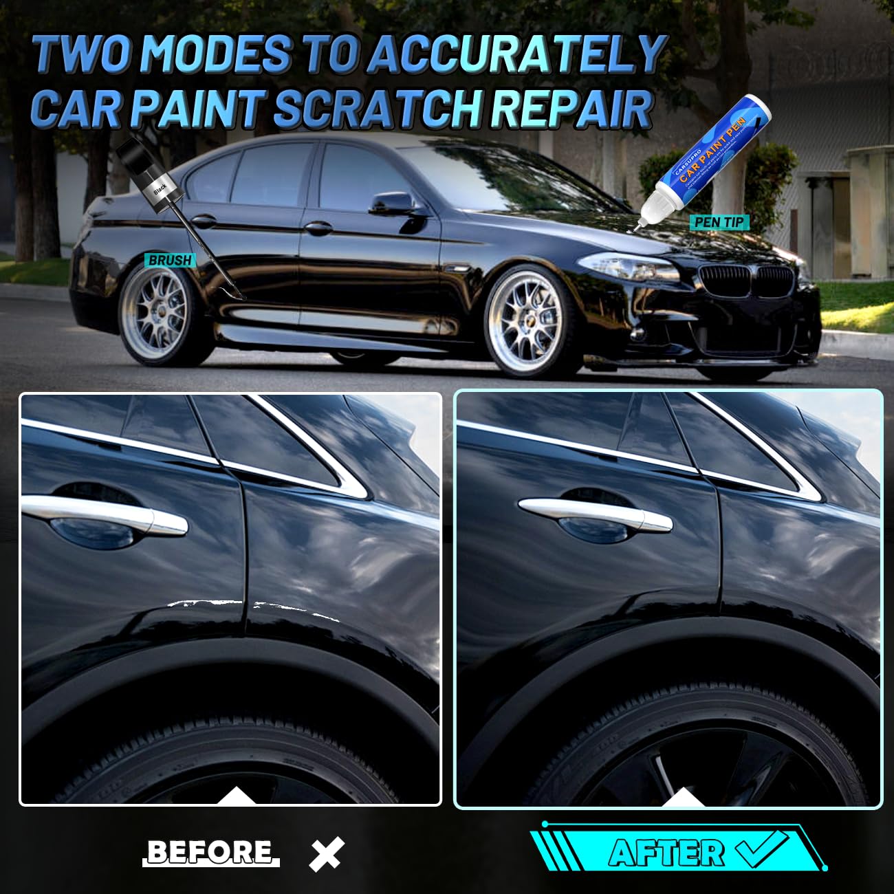 Carsupro Touch Up Paint for Cars,2-In-1 Automotive Touch up Paint, Car Paint Scratch Repair,Color Accurate Quick Fix and Conveni